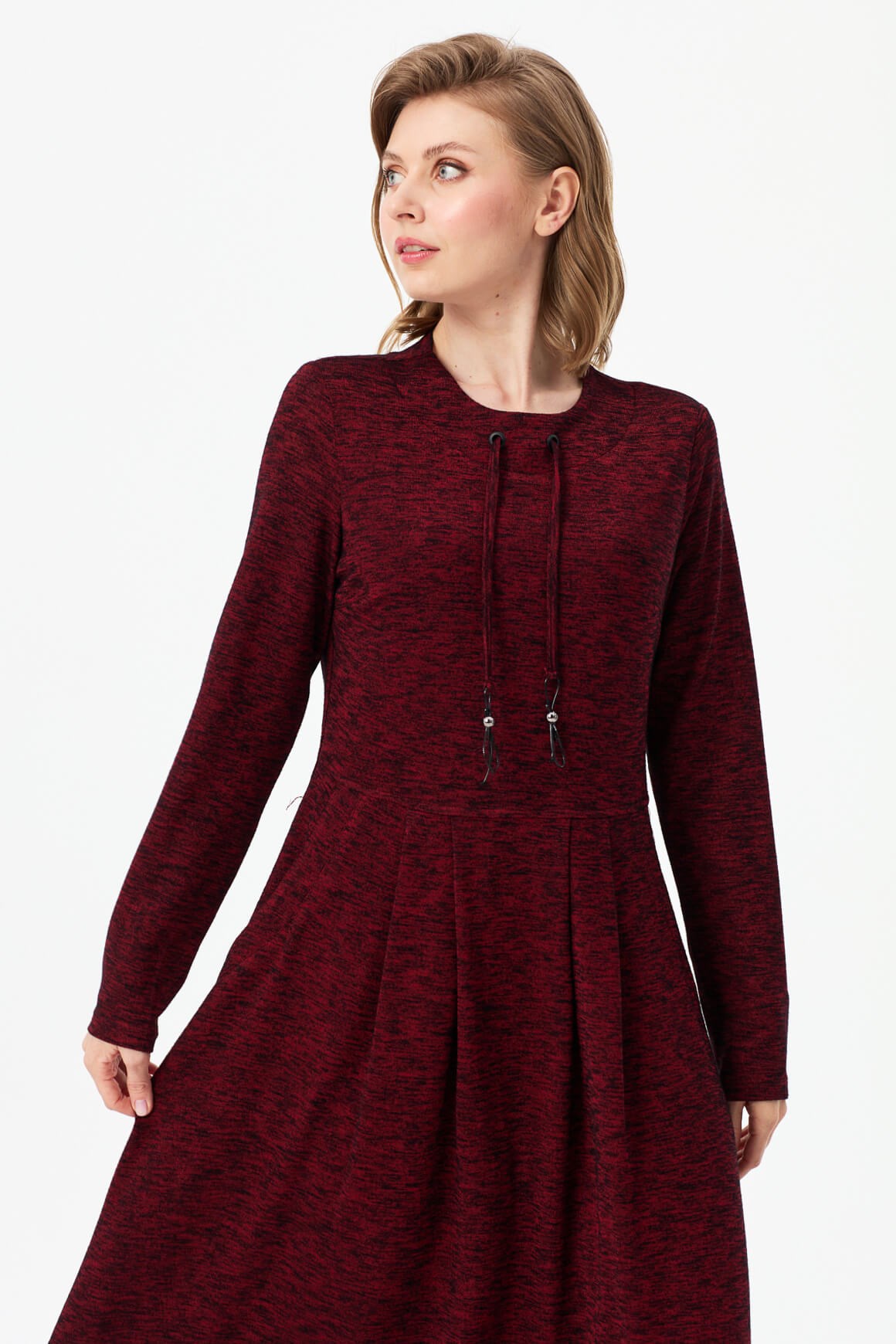 Rahat Kullanımlı Örme Elbise  Bordo