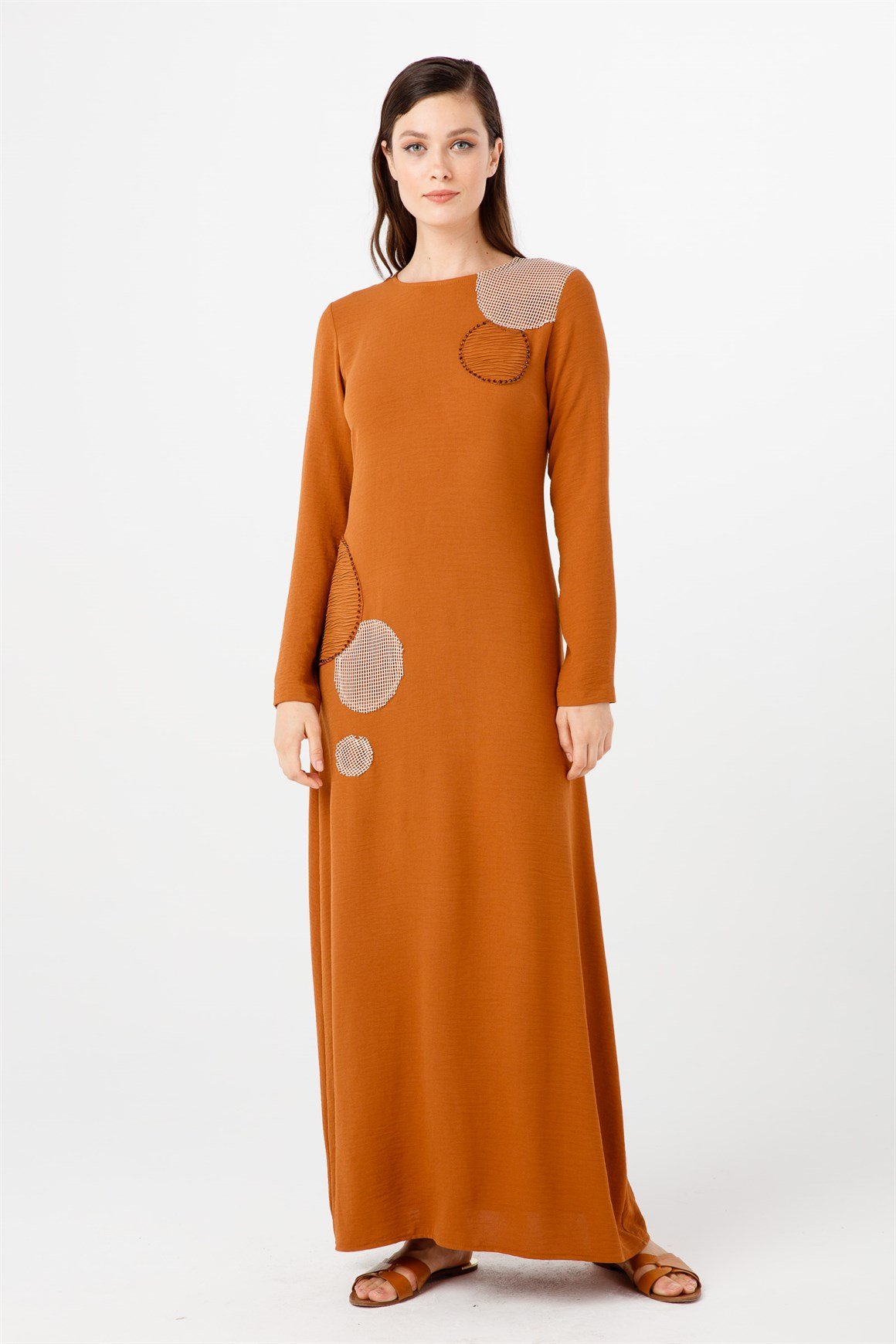 Tarçın Fileli - Crashlı Elbise