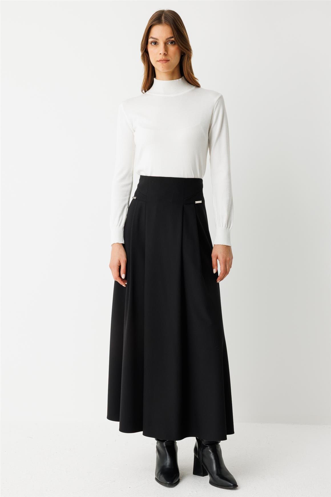 Aksesuar Detaylı Etek  Siyah