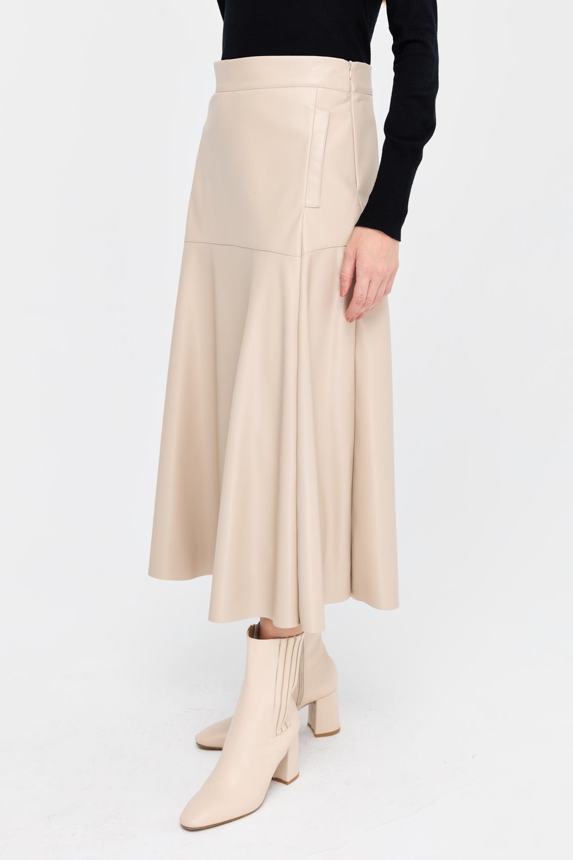 Çizme Boy Deri Etek  Taş