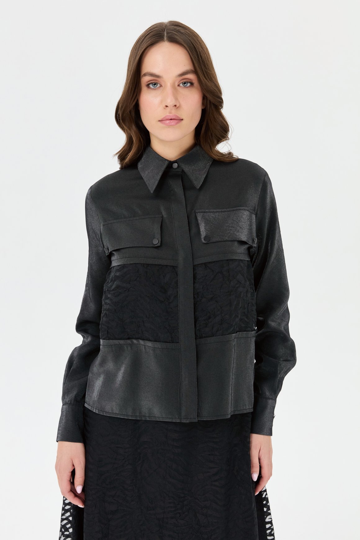 Jakar Kumaş Garnili Etekli Takım  Siyah