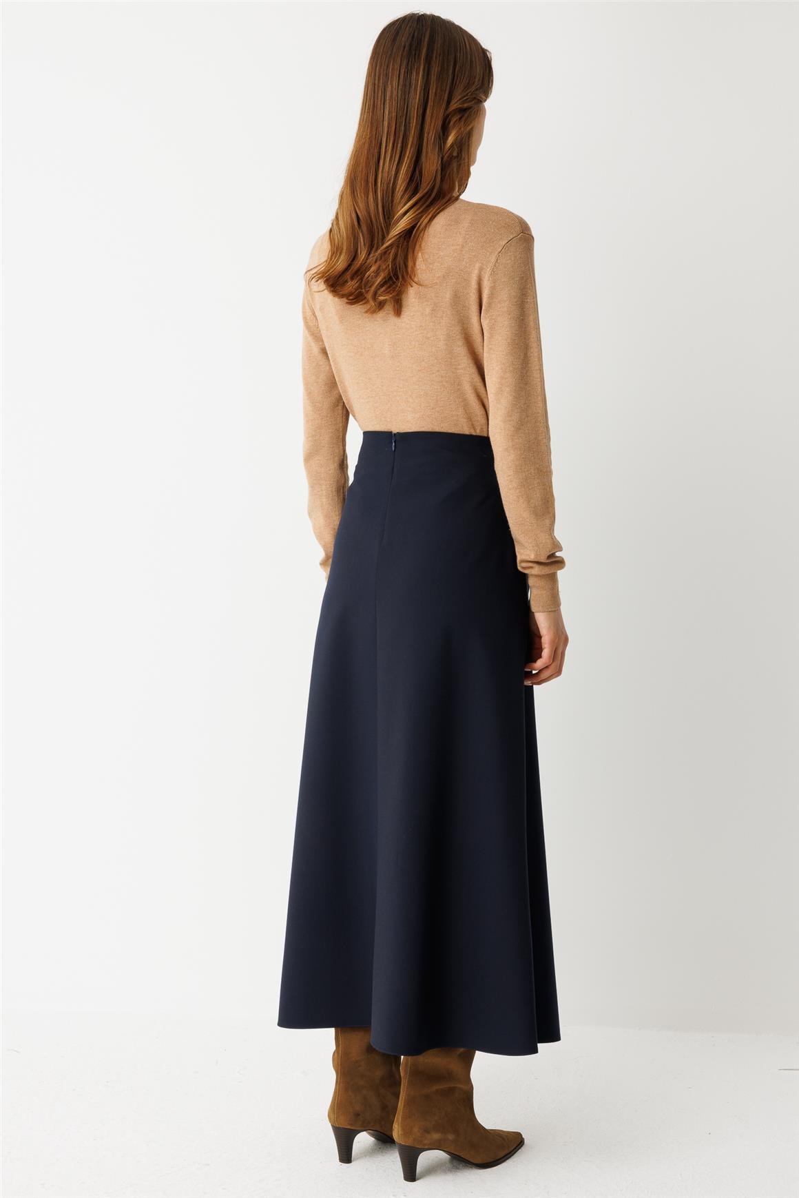 Toka Detaylı Anvelop Kapamalı Etek  Laci