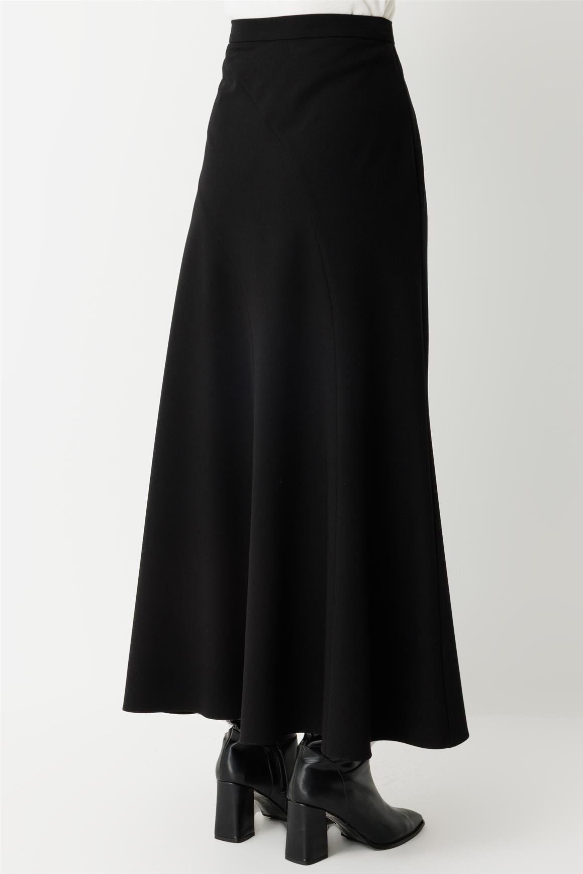 Verev Parça Detaylı Etek  Siyah