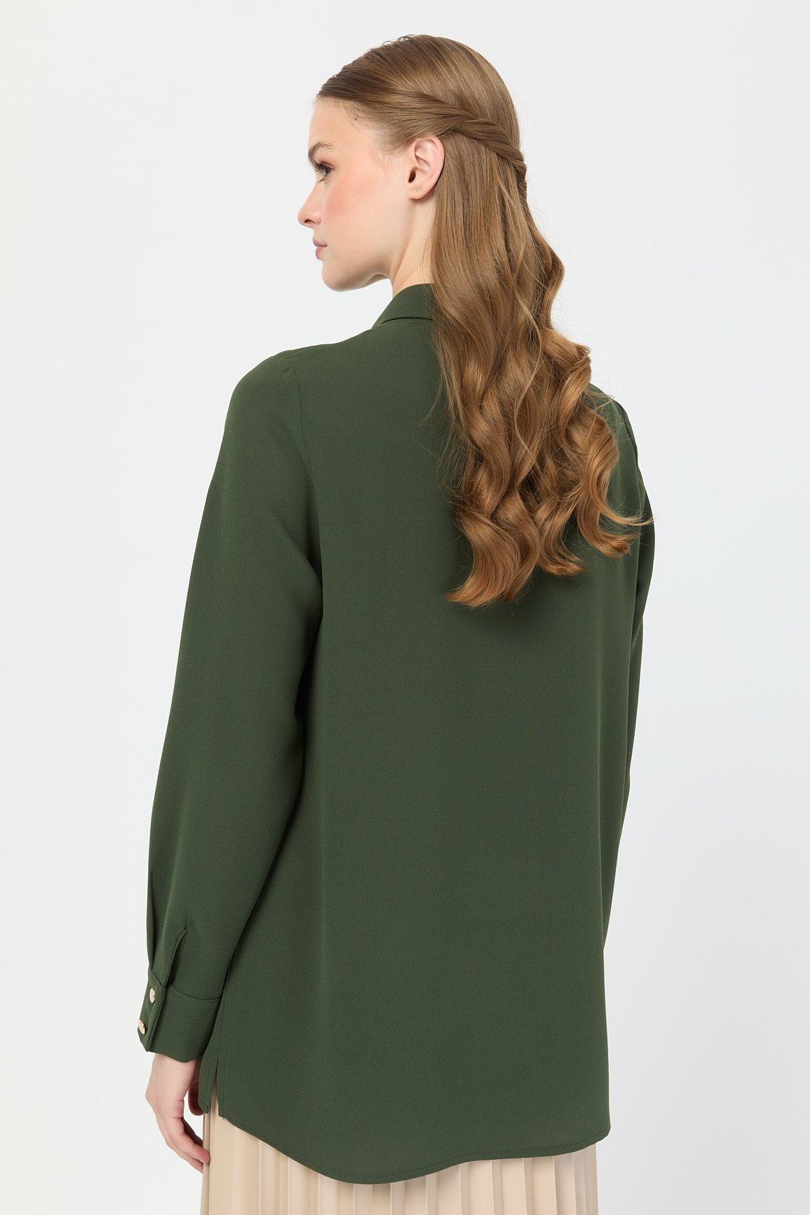 Aksesuar Detaylı Gömlek  Haki