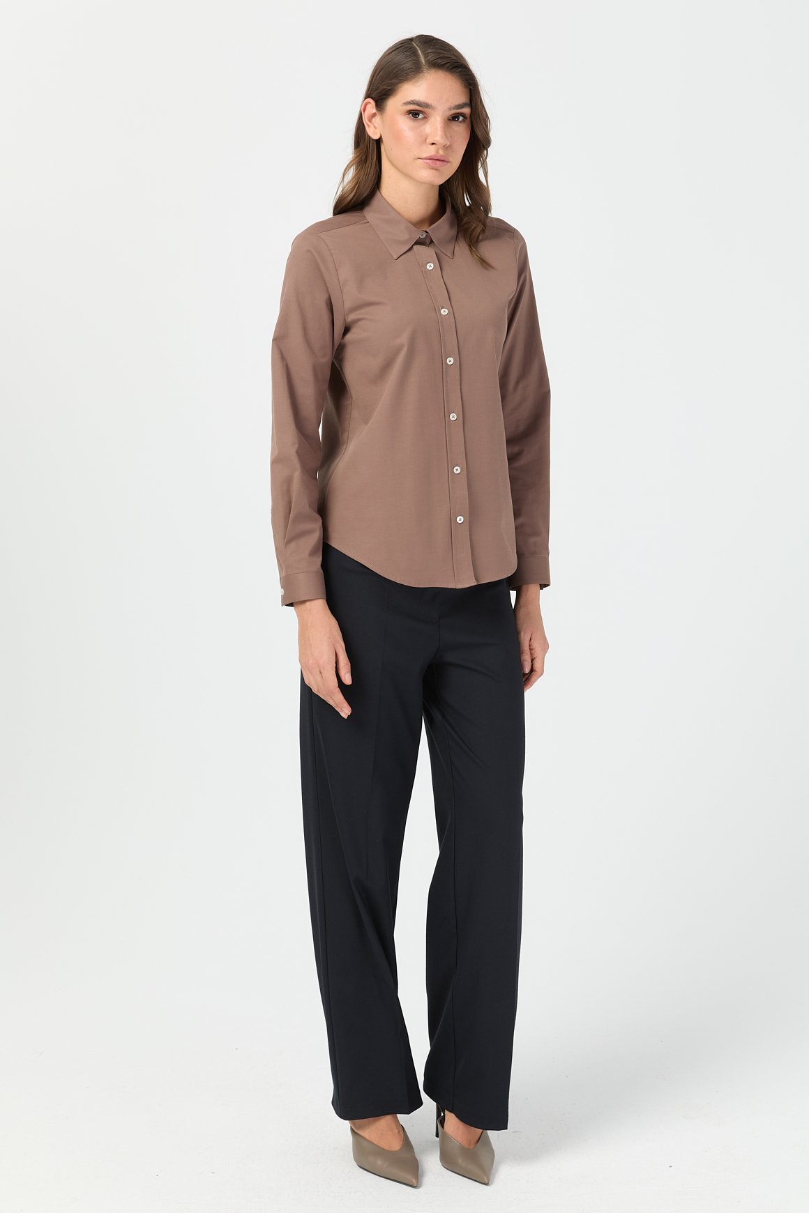 Milano Saten Gömlek  Kahve