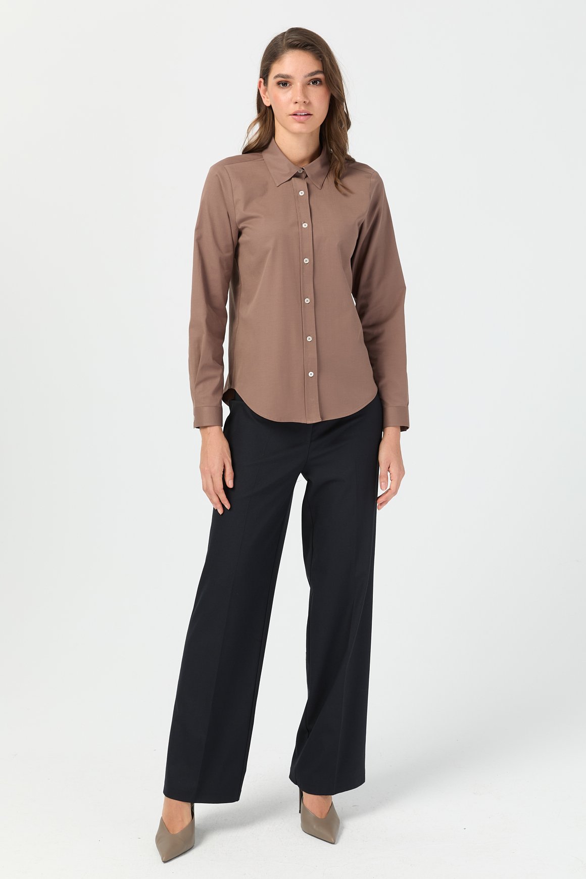 Milano Saten Gömlek  Kahve