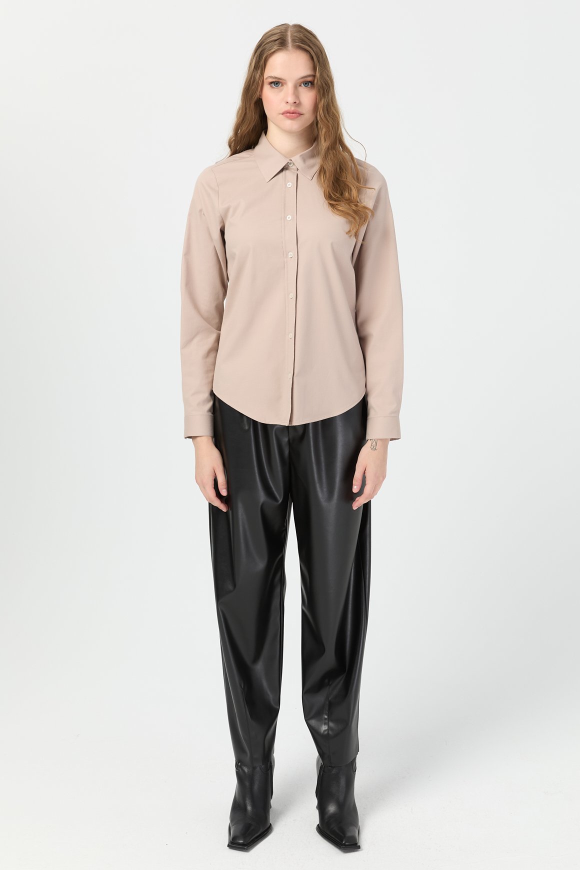 Milano Saten Gömlek  Vizon