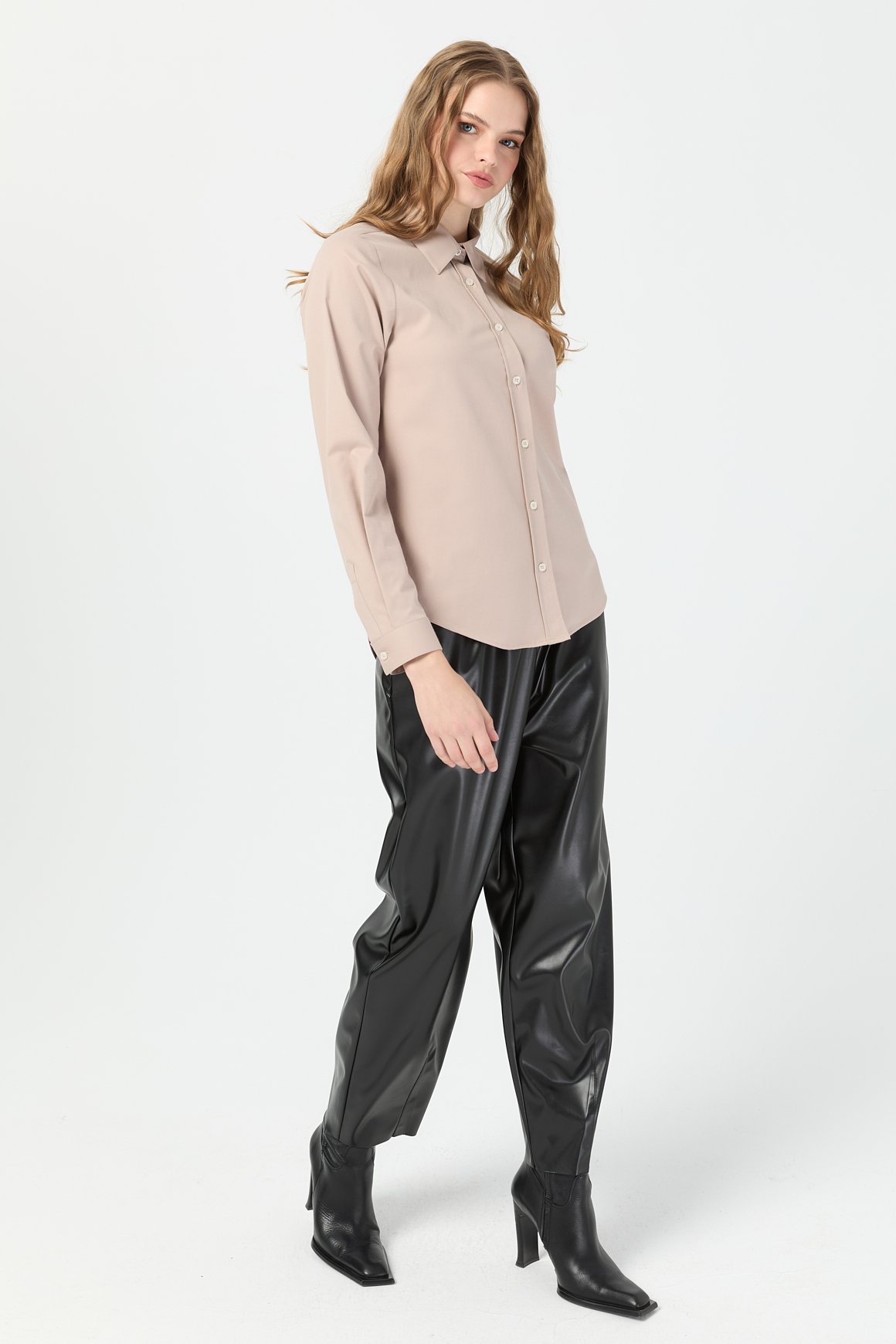 Milano Saten Gömlek  Vizon