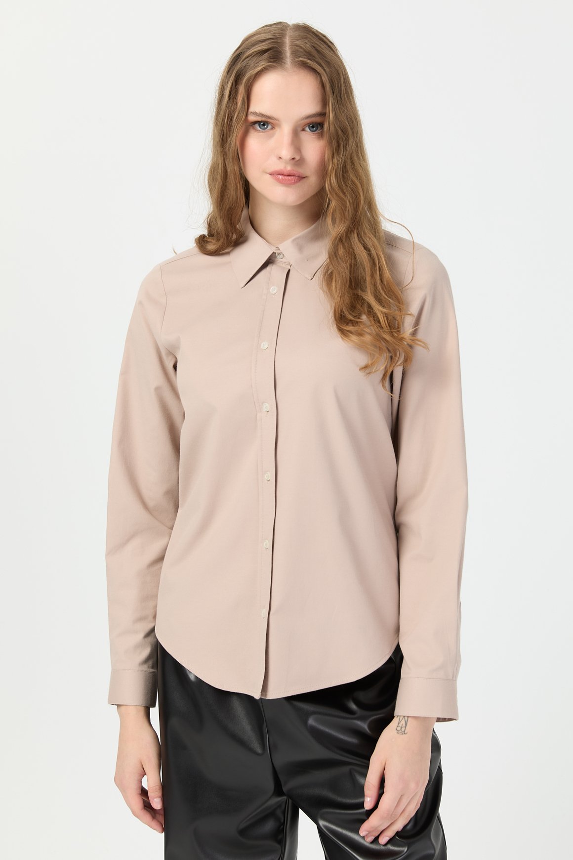 Milano Saten Gömlek  Vizon