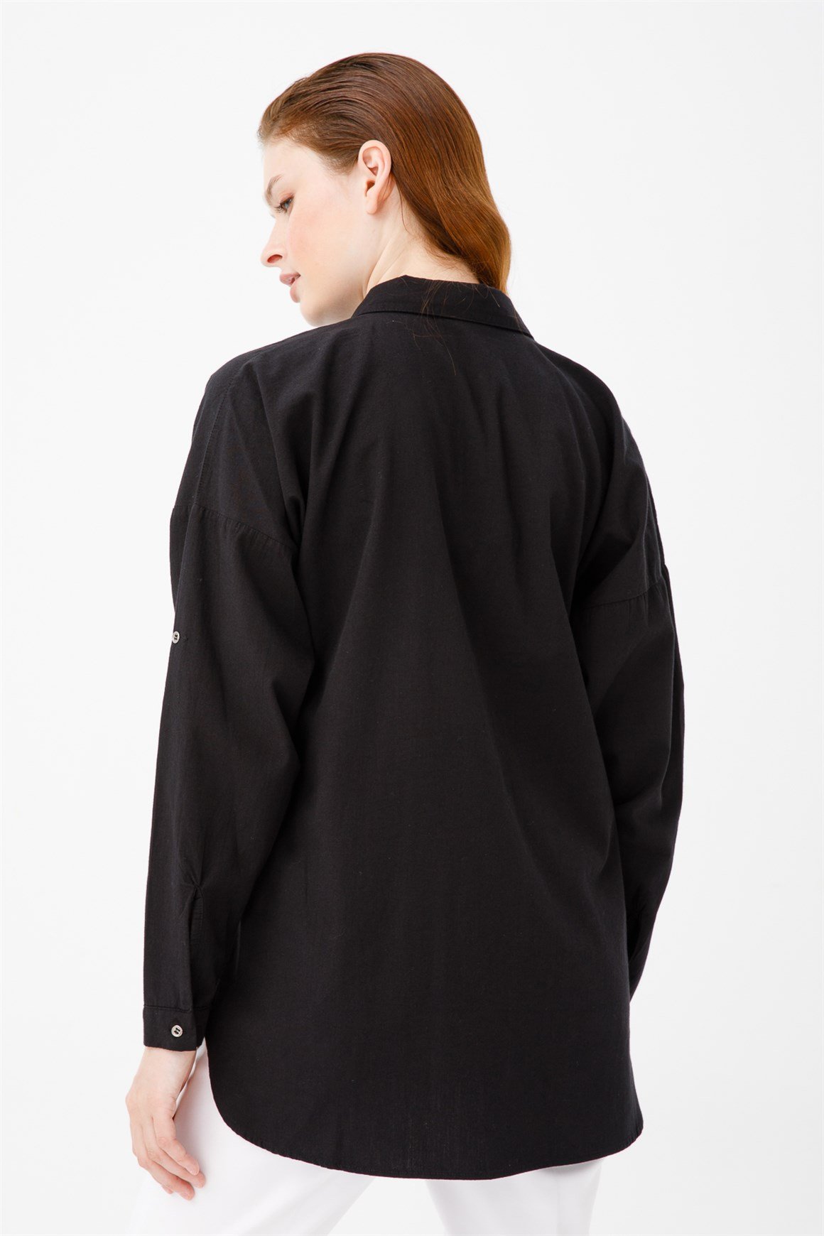 Önü Büyük Cepli Spor Gömlek  Siyah