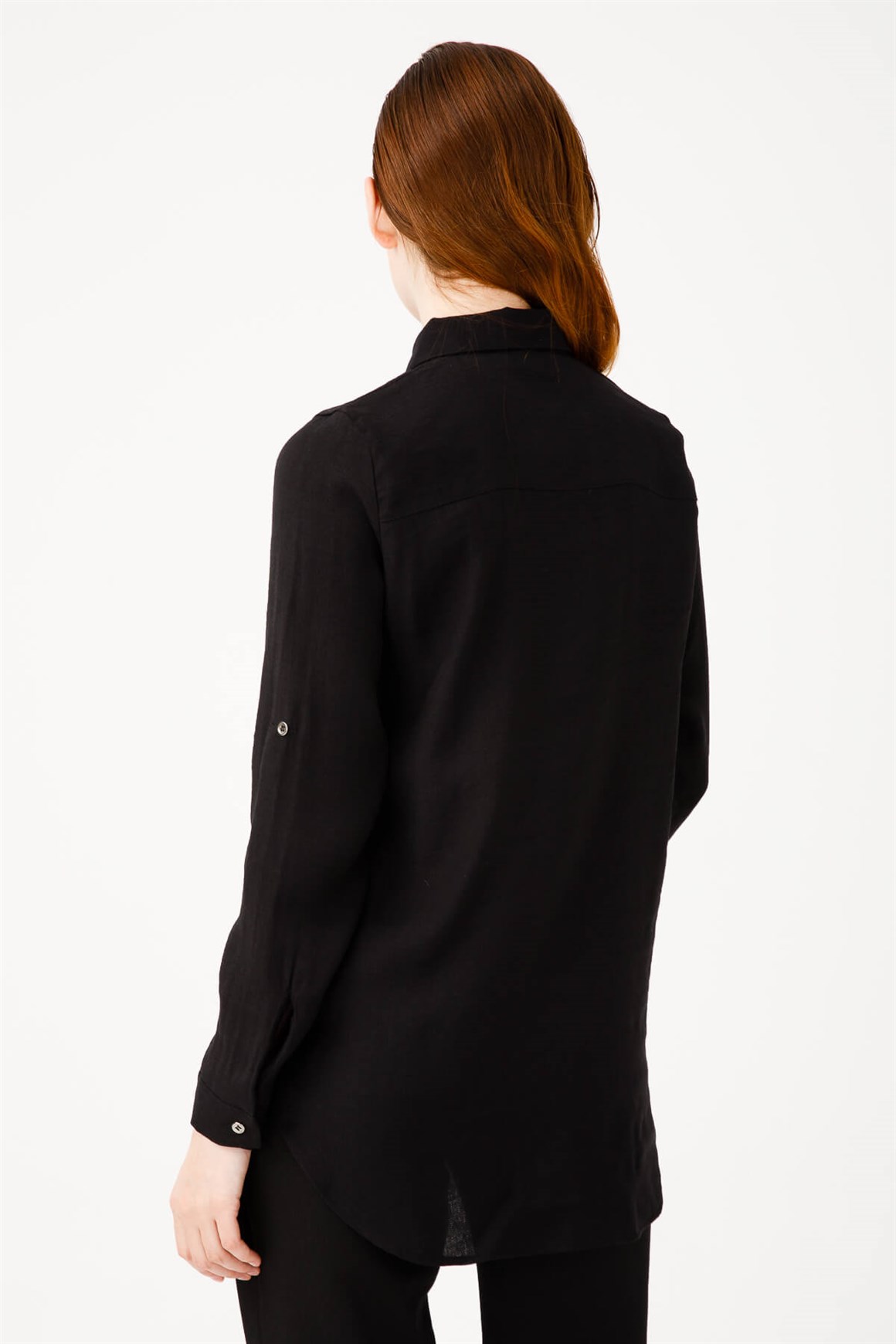 Önü Taş İşli Gömlek  Siyah