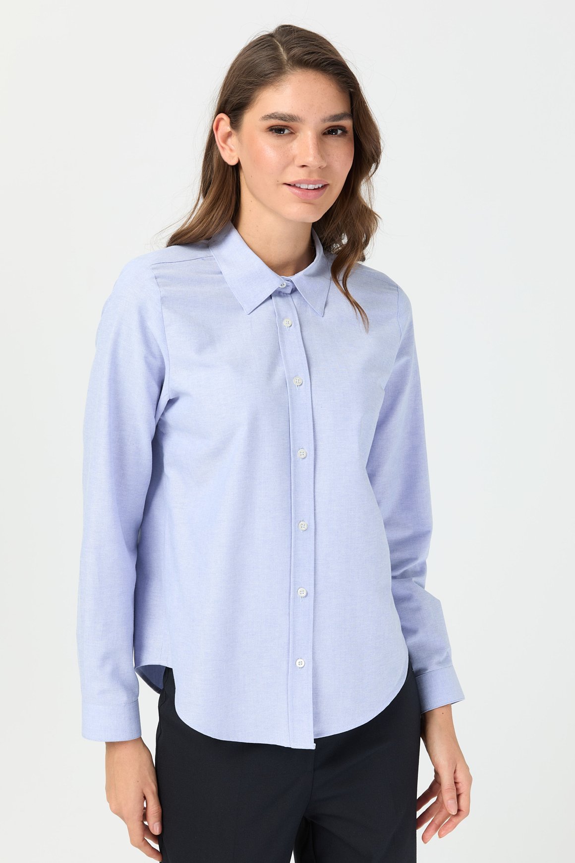 Oxford Dokulu Gömlek  Mavi