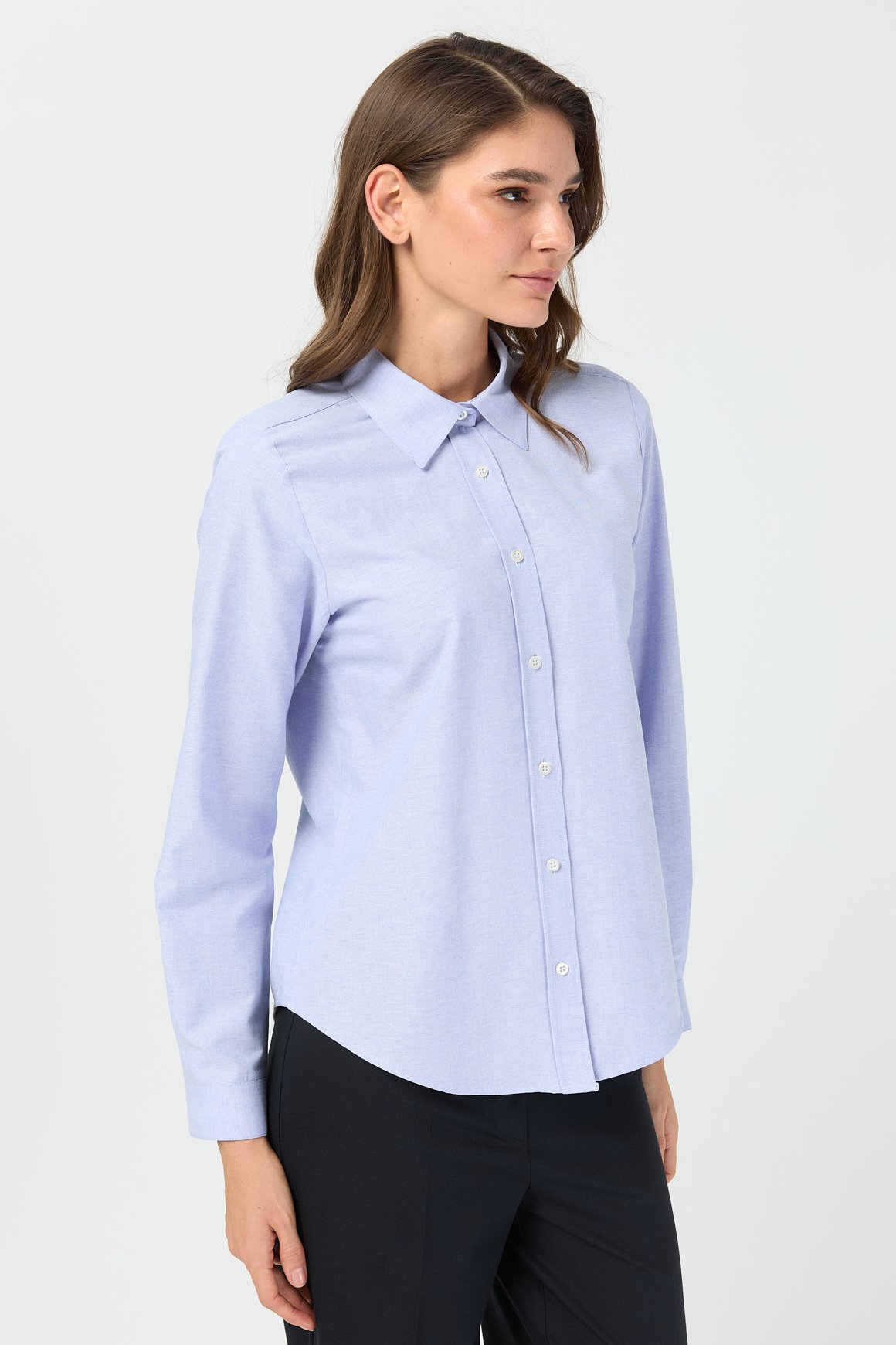 Oxford Dokulu Gömlek  Mavi