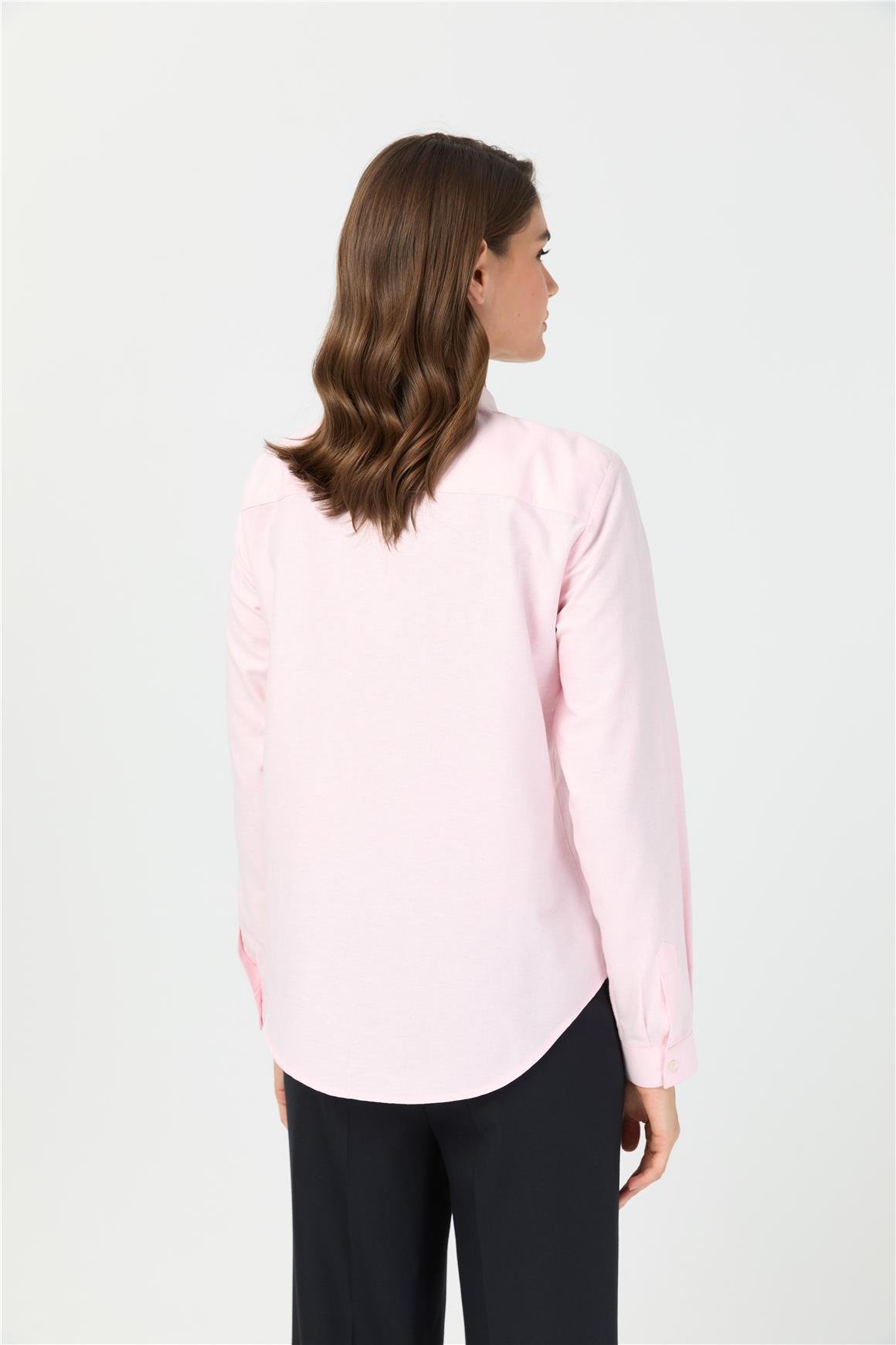 Oxford Dokulu Gömlek  Pembe