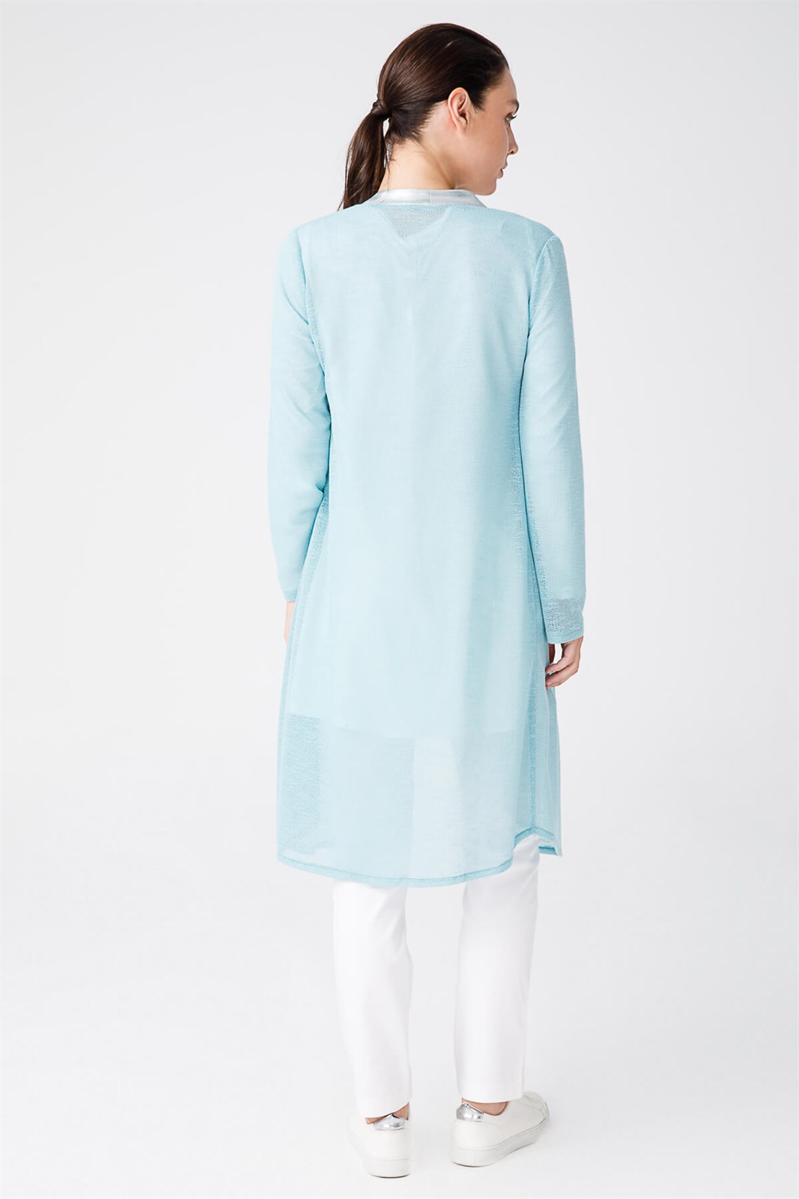 Hafif Örme Kumaştan İç Dış Takım  Mavi