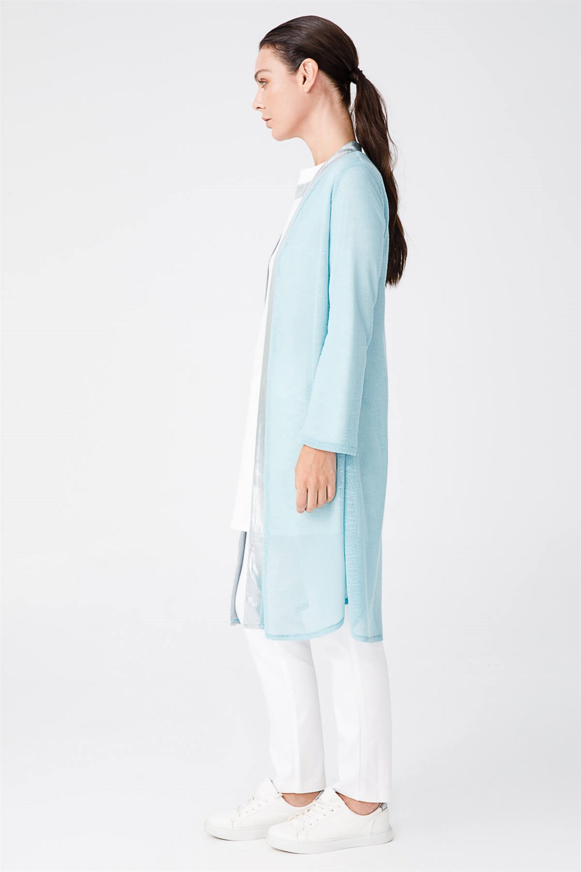 Hafif Örme Kumaştan İç Dış Takım  Mavi