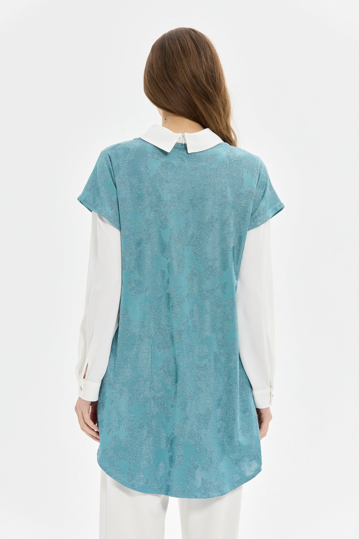 Blok Detaylı Süeterli İç Dış Takım  İndigo