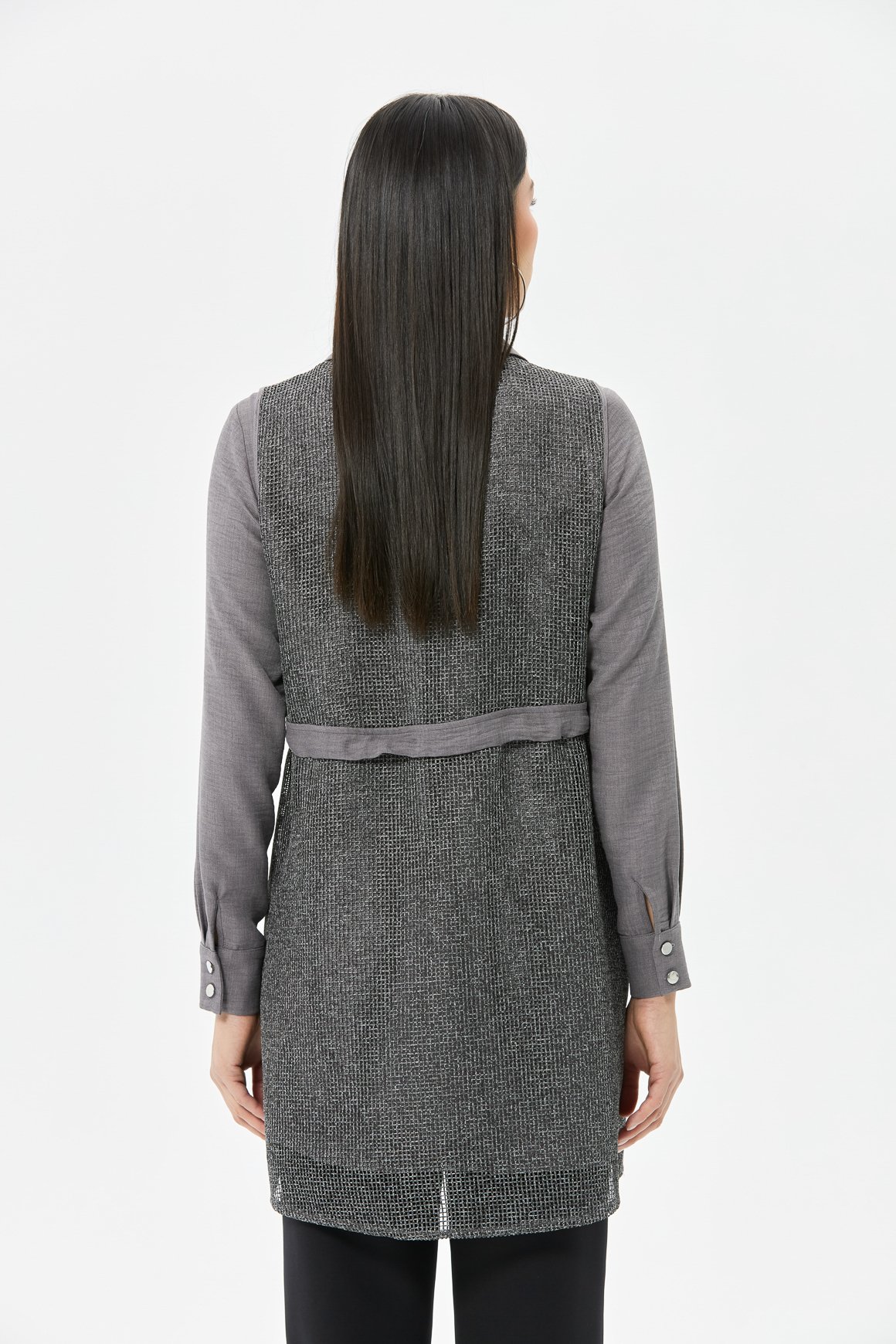 File Yelekli İç Dış Takım  Antrasit