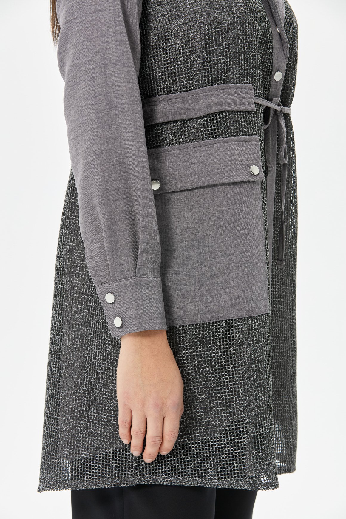 File Yelekli İç Dış Takım  Antrasit