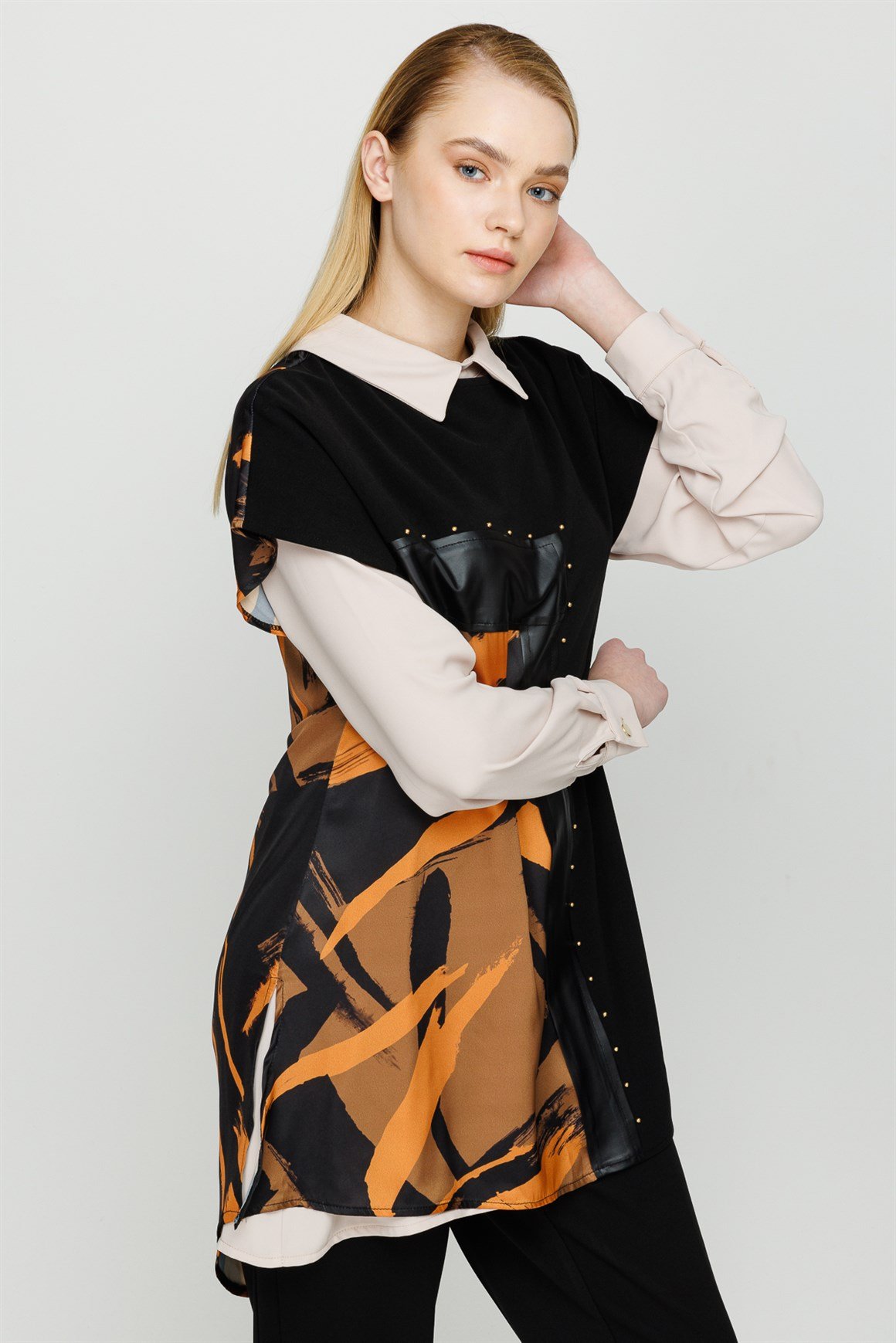 Fırça Desenli İç Dış Takım  Haki