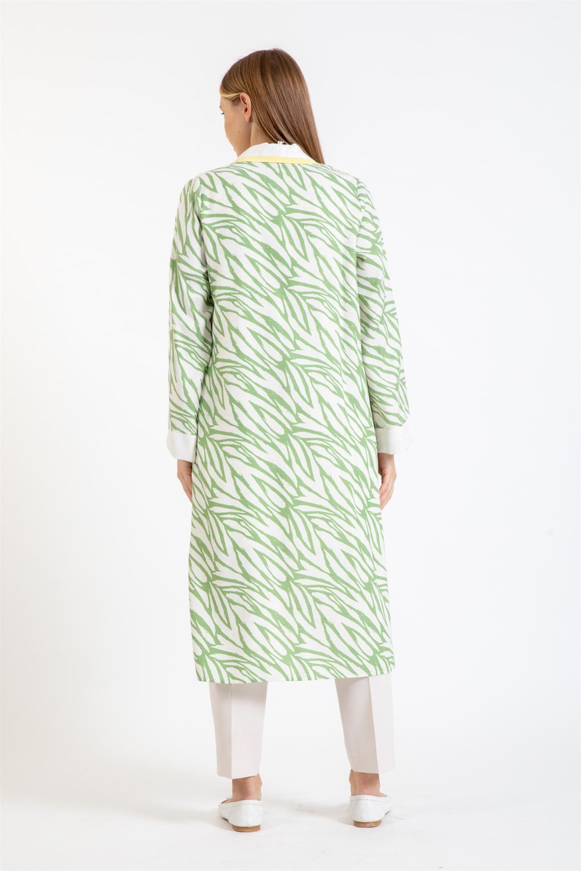 Kimonosu Desenli İç Dış Takım  Sarı