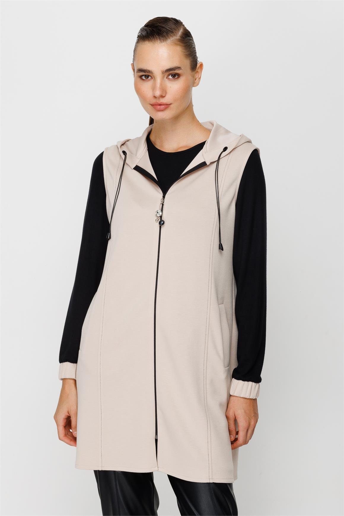 Oysh Kumaş Yelekli İç Dış Takım  Taş