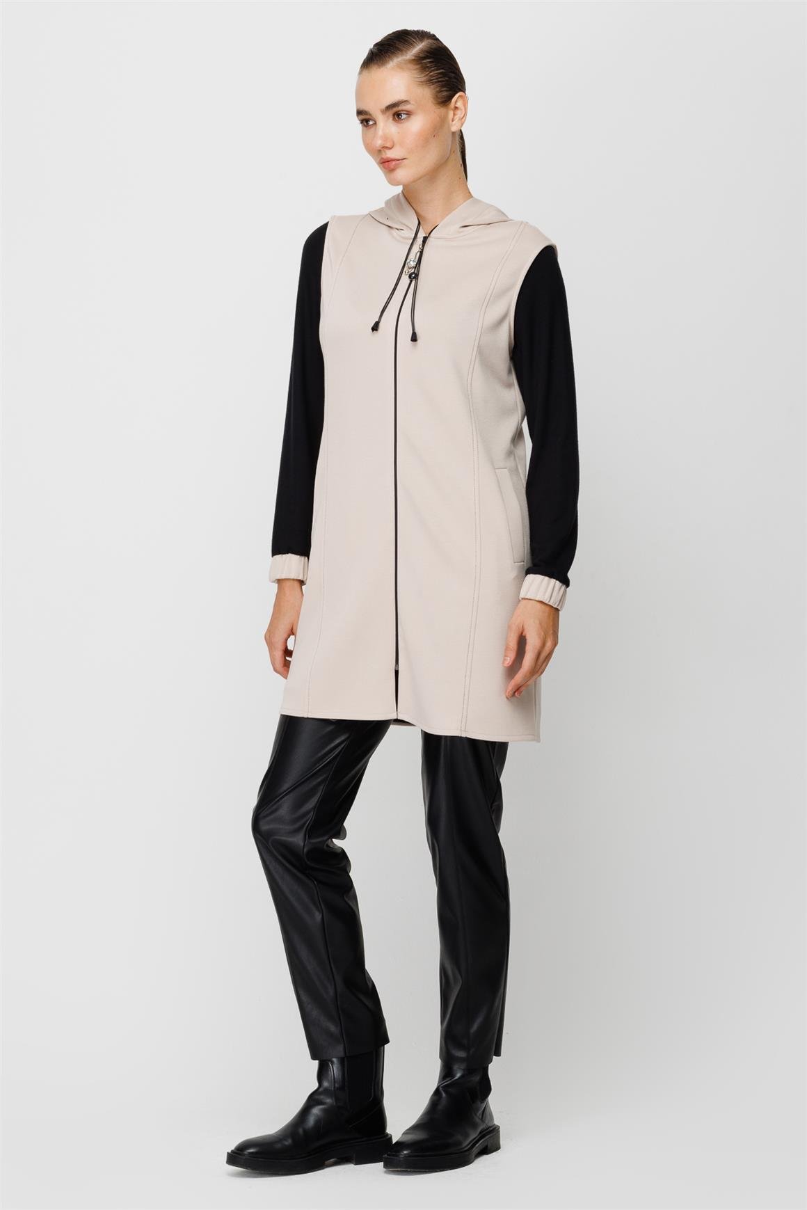 Oysh Kumaş Yelekli İç Dış Takım  Taş