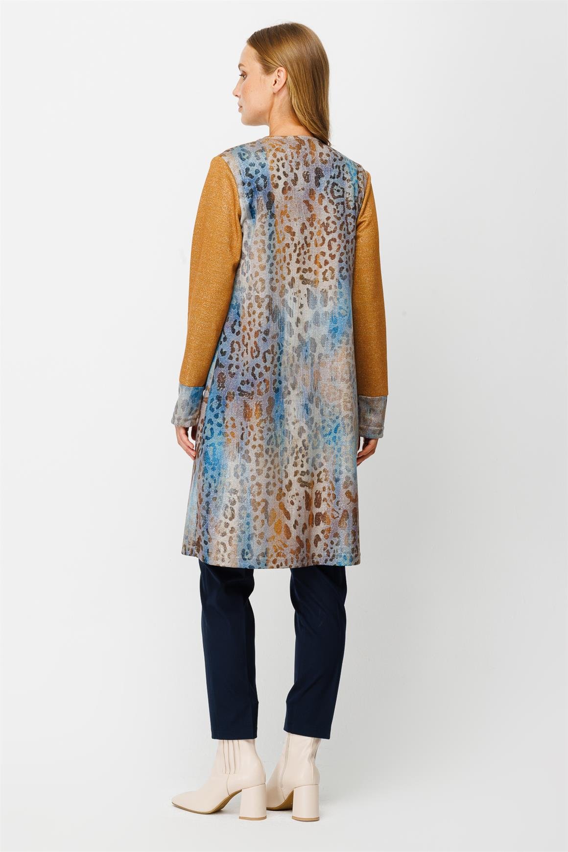 Özel Desenli İç Dış Bluz Takım  Safran