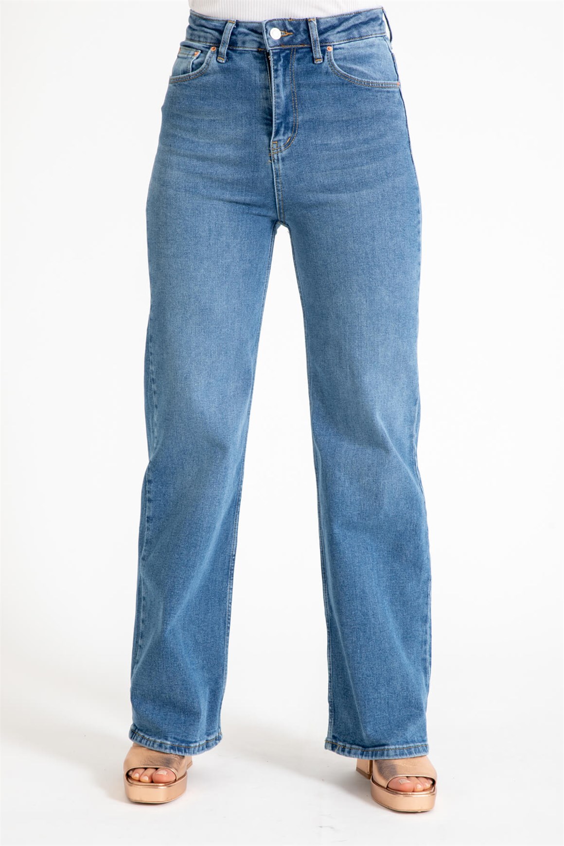 Rahat Kesim Bayan Kot Pantolon  Mavi