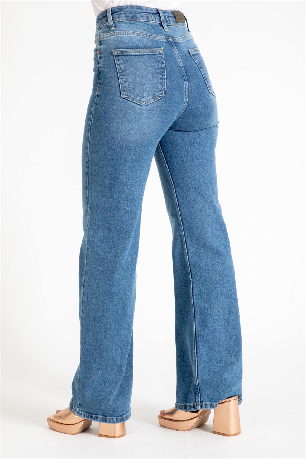 Rahat Kesim Bayan Kot Pantolon  Mavi