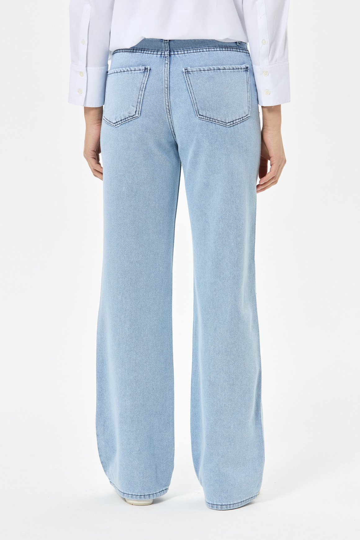 Güneş Desen Taşlı Kot Pantolon  Mavi