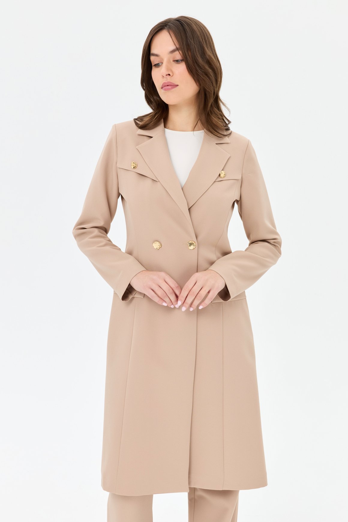 Çift Aller Detaylı Poliviskon Takım  Vizon