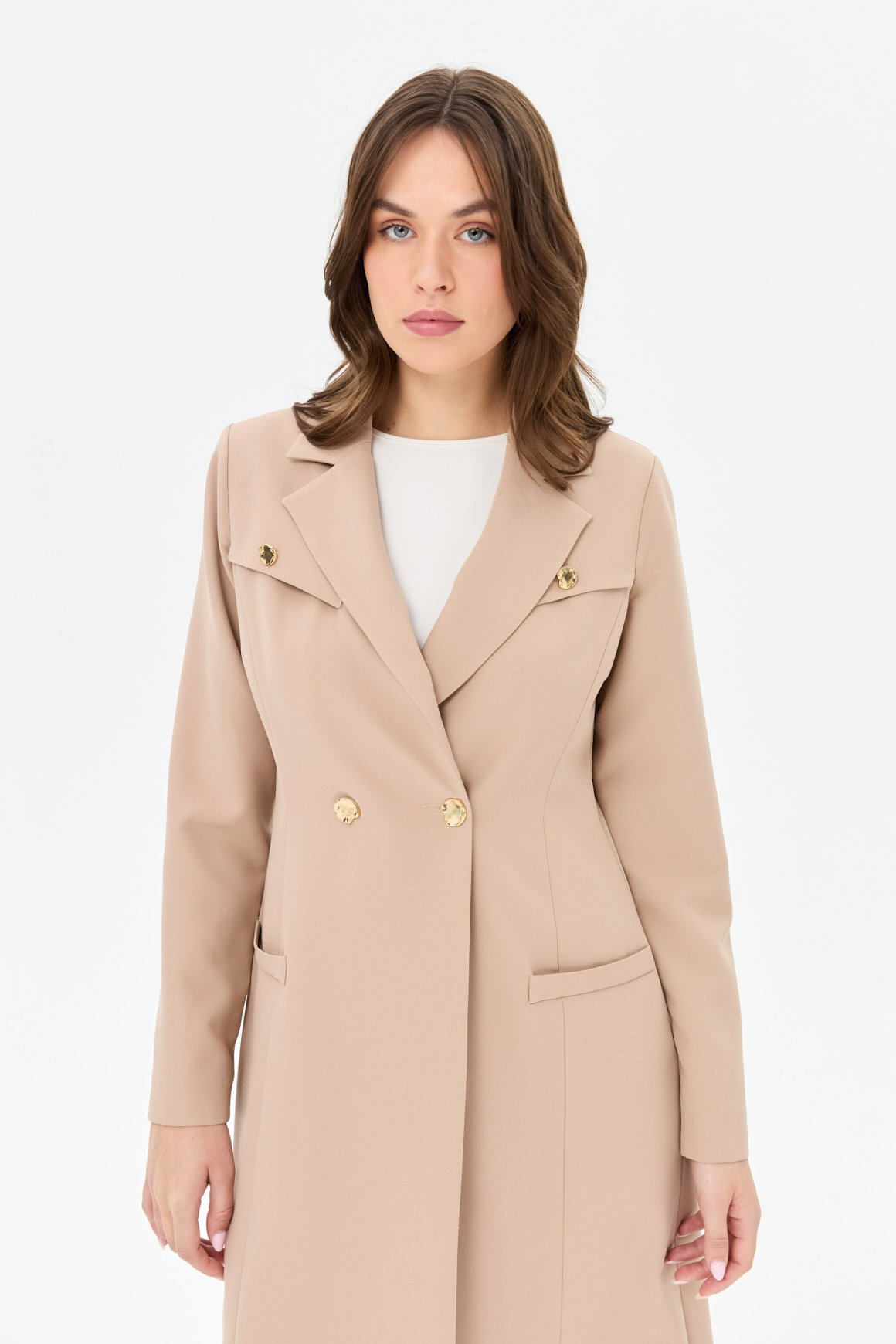 Çift Aller Detaylı Poliviskon Takım  Vizon