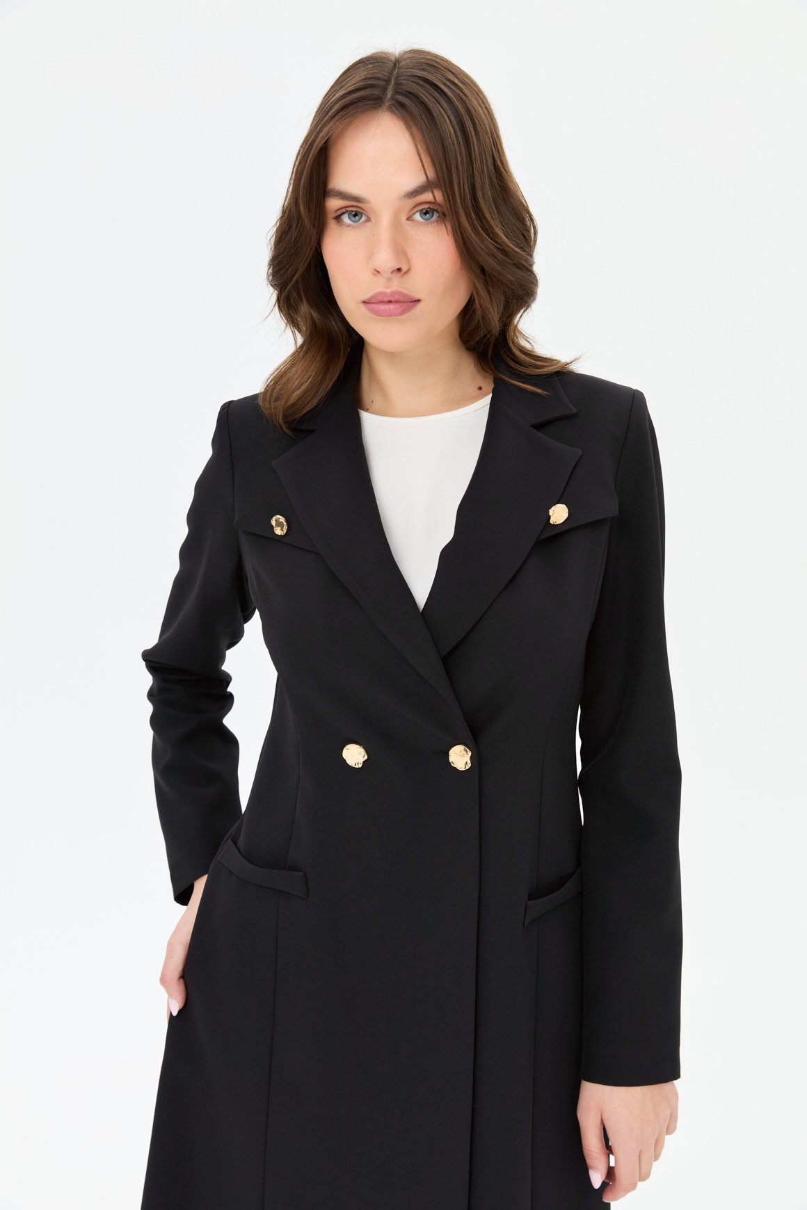 Double Aller Detailed Polyviscon Suit - Black