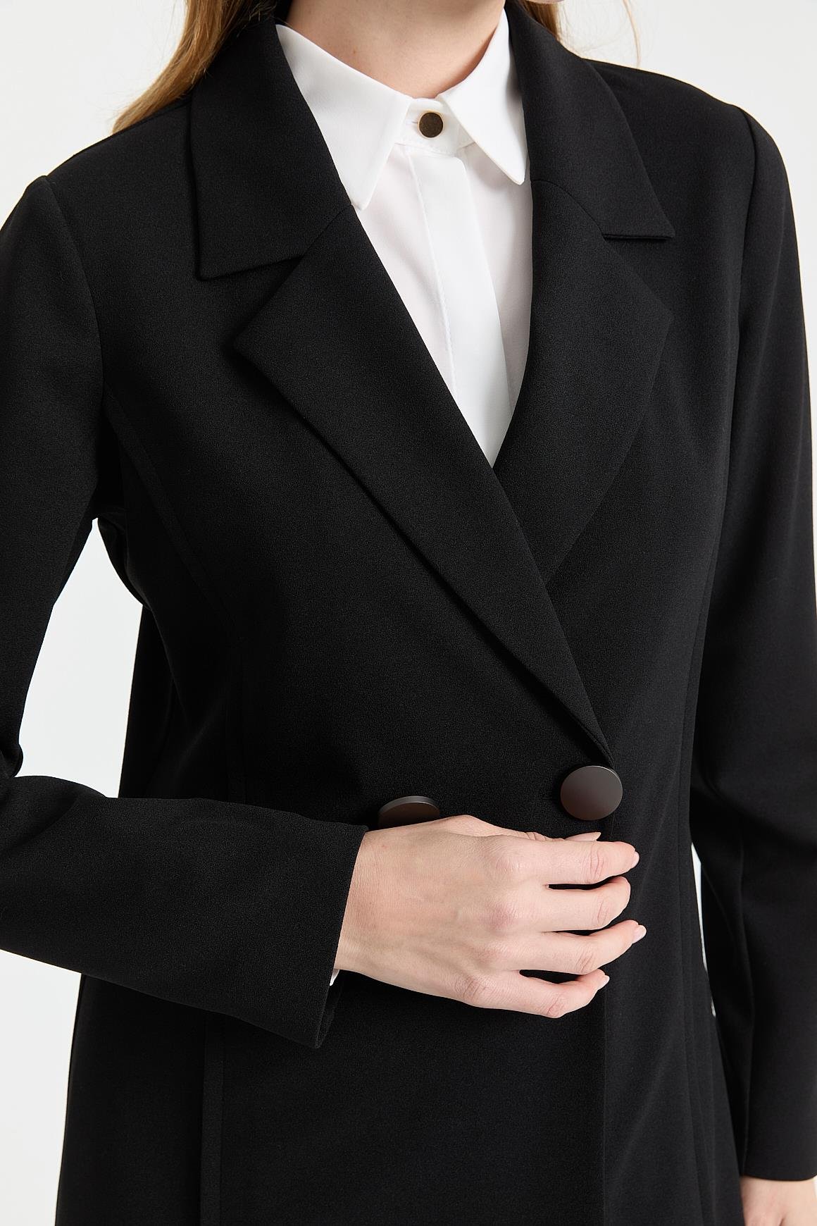 Çift Düğmeli Ceket Pantolon Takım  Siyah