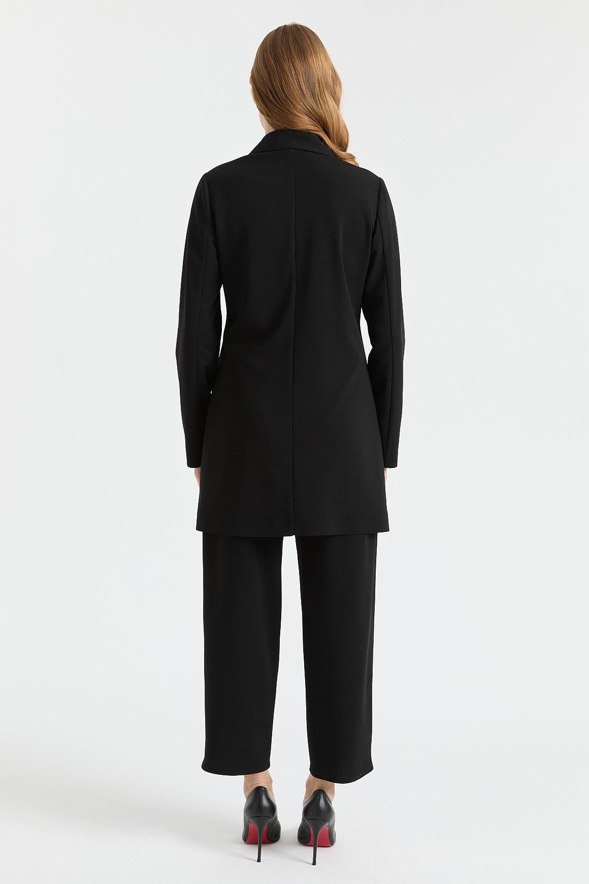 Çift Düğmeli Ceket Pantolon Takım  Siyah