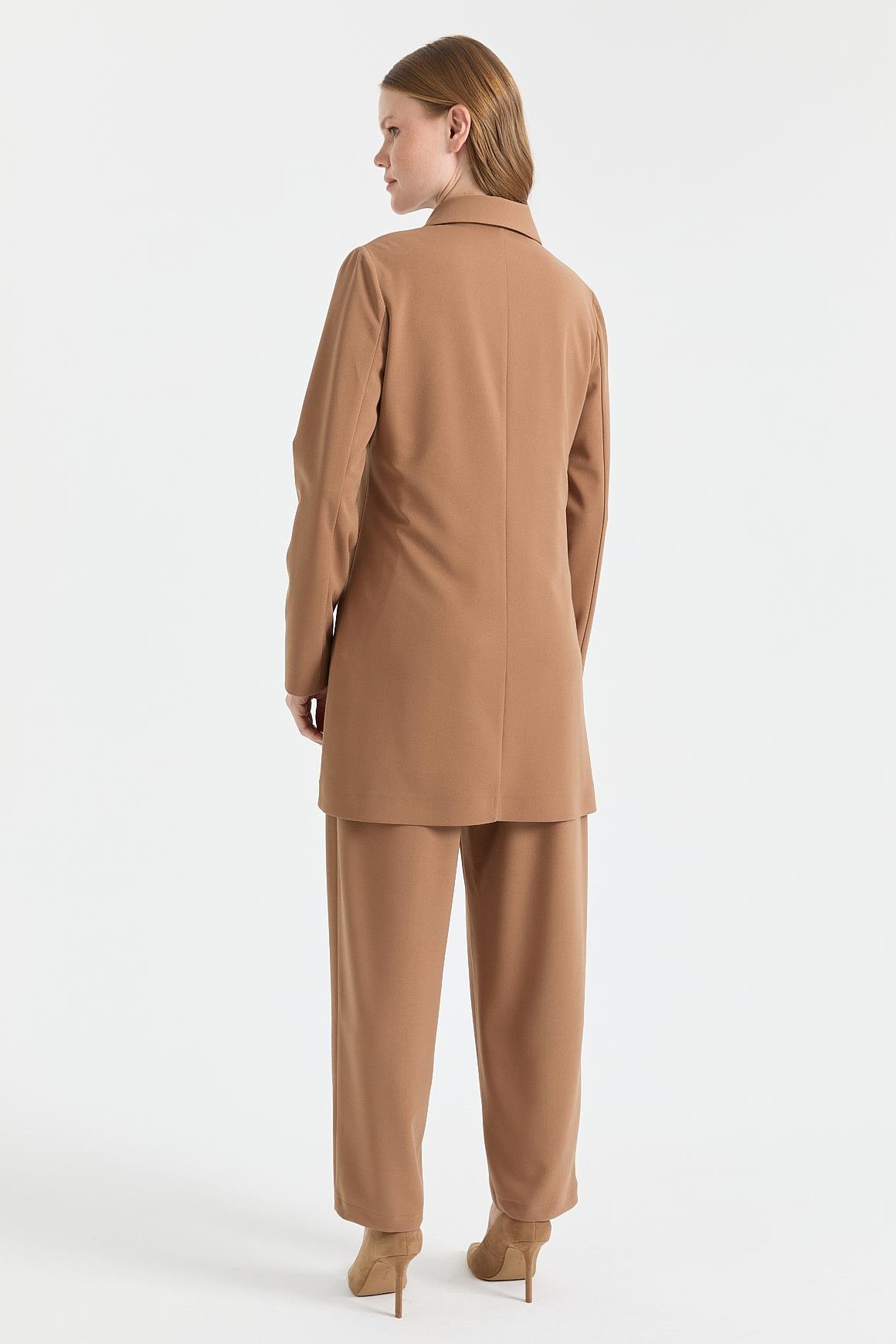 Çift Düğmeli Ceket Pantolon Takım  Camel