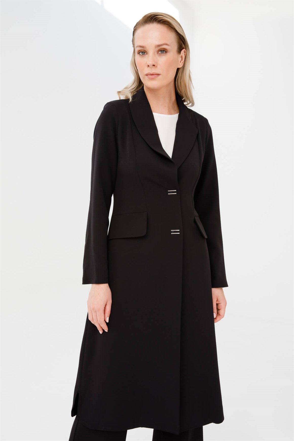 Erkek Ve Şal Yakalı Ceketli Takım  Siyah