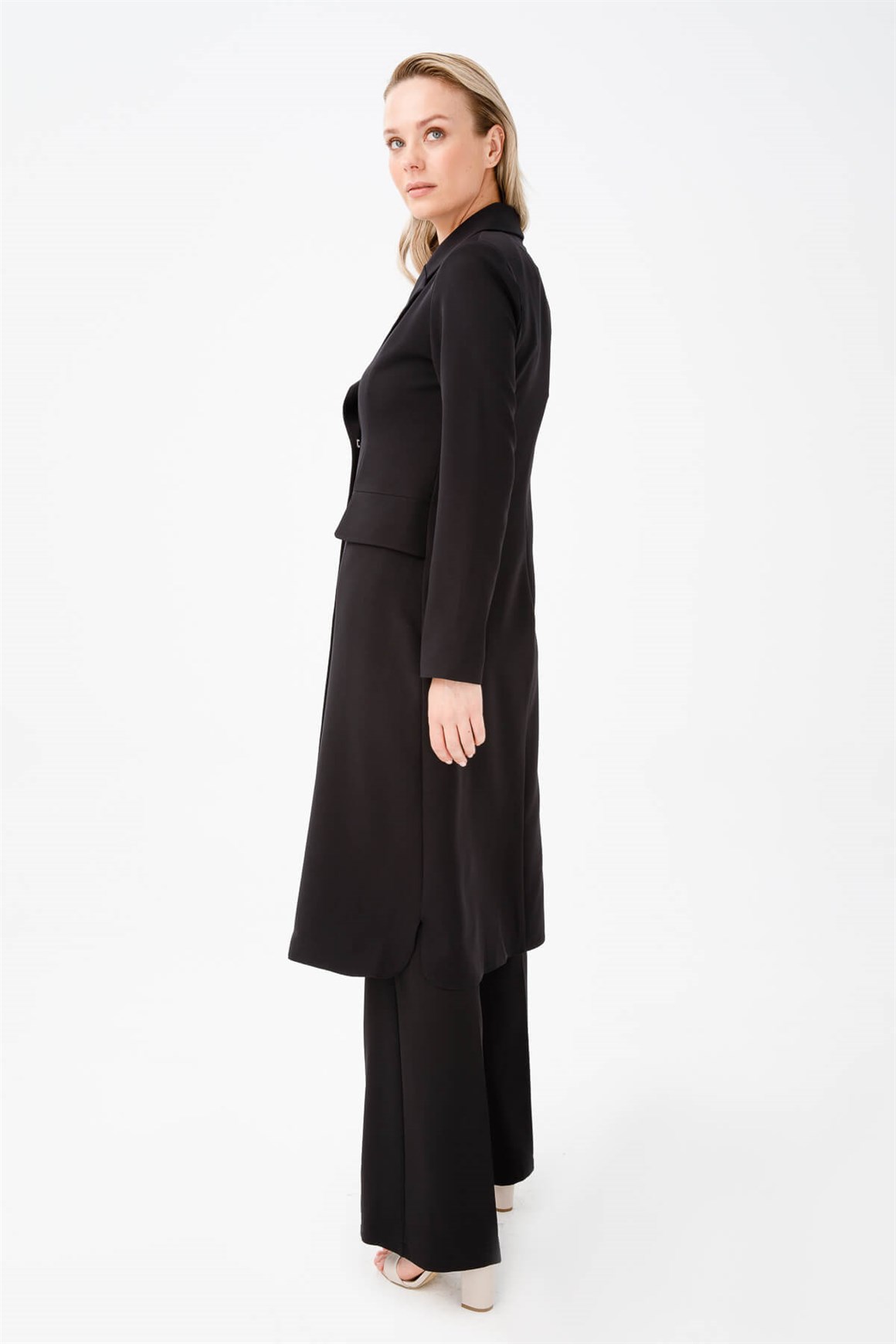 Erkek Ve Şal Yakalı Ceketli Takım  Siyah