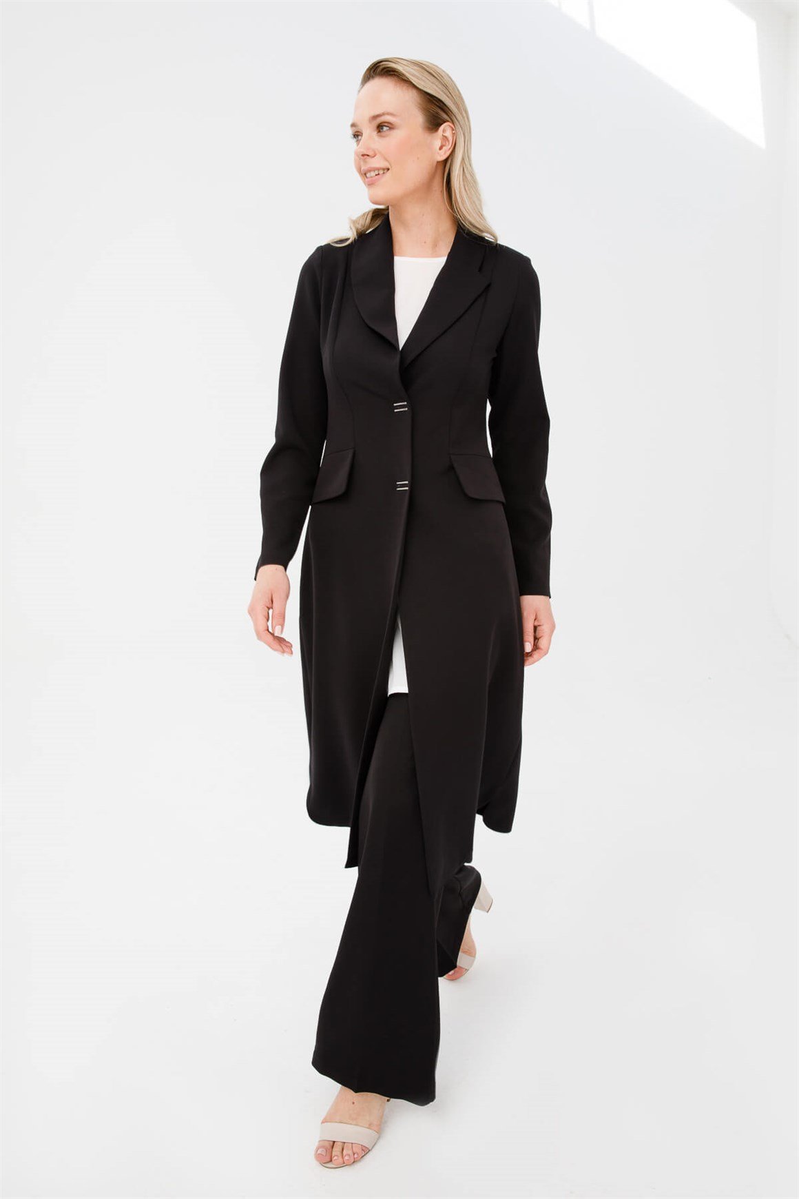 Erkek Ve Şal Yakalı Ceketli Takım  Siyah