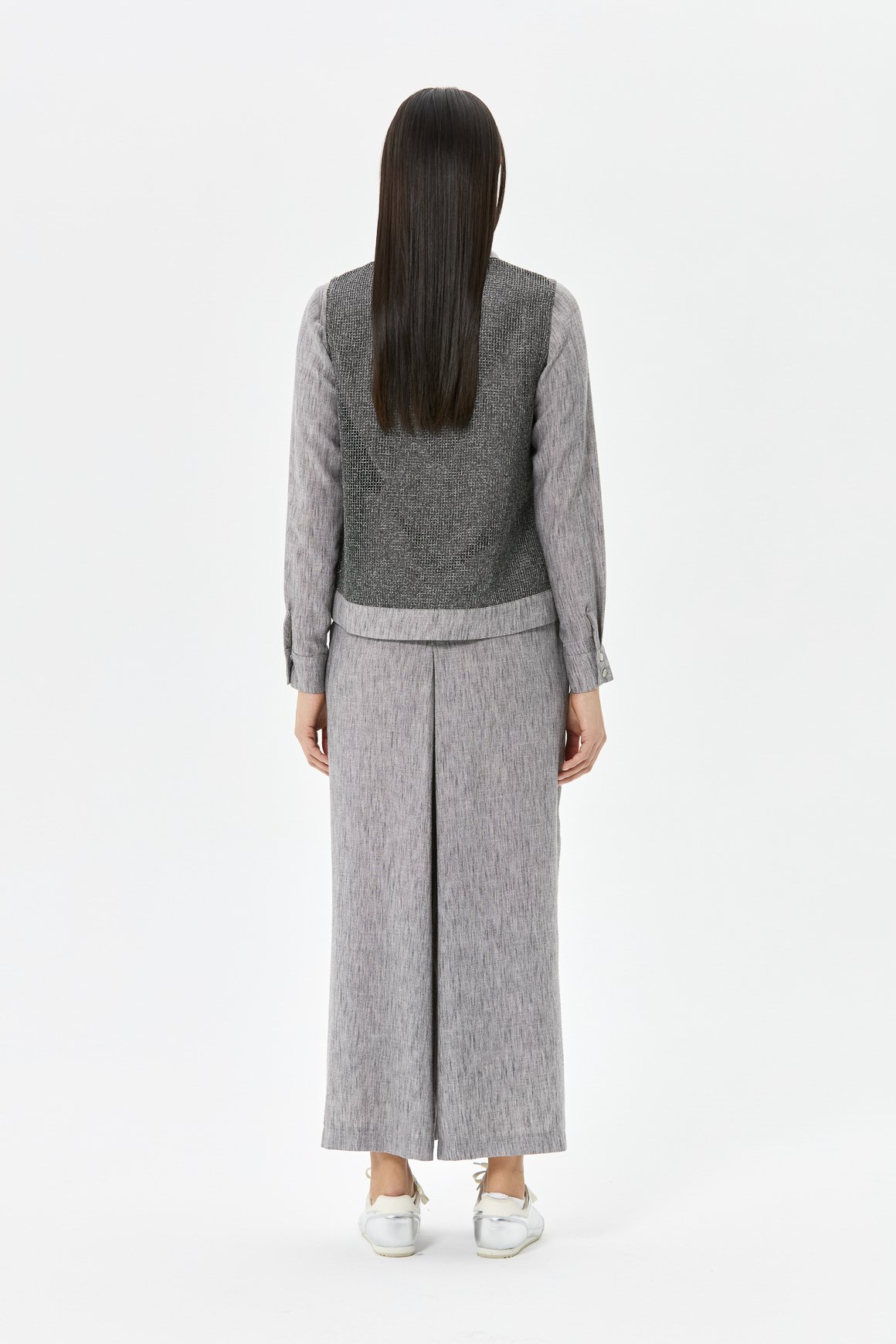 File Ceketli Pantolon Etekli Takım  Antrasit