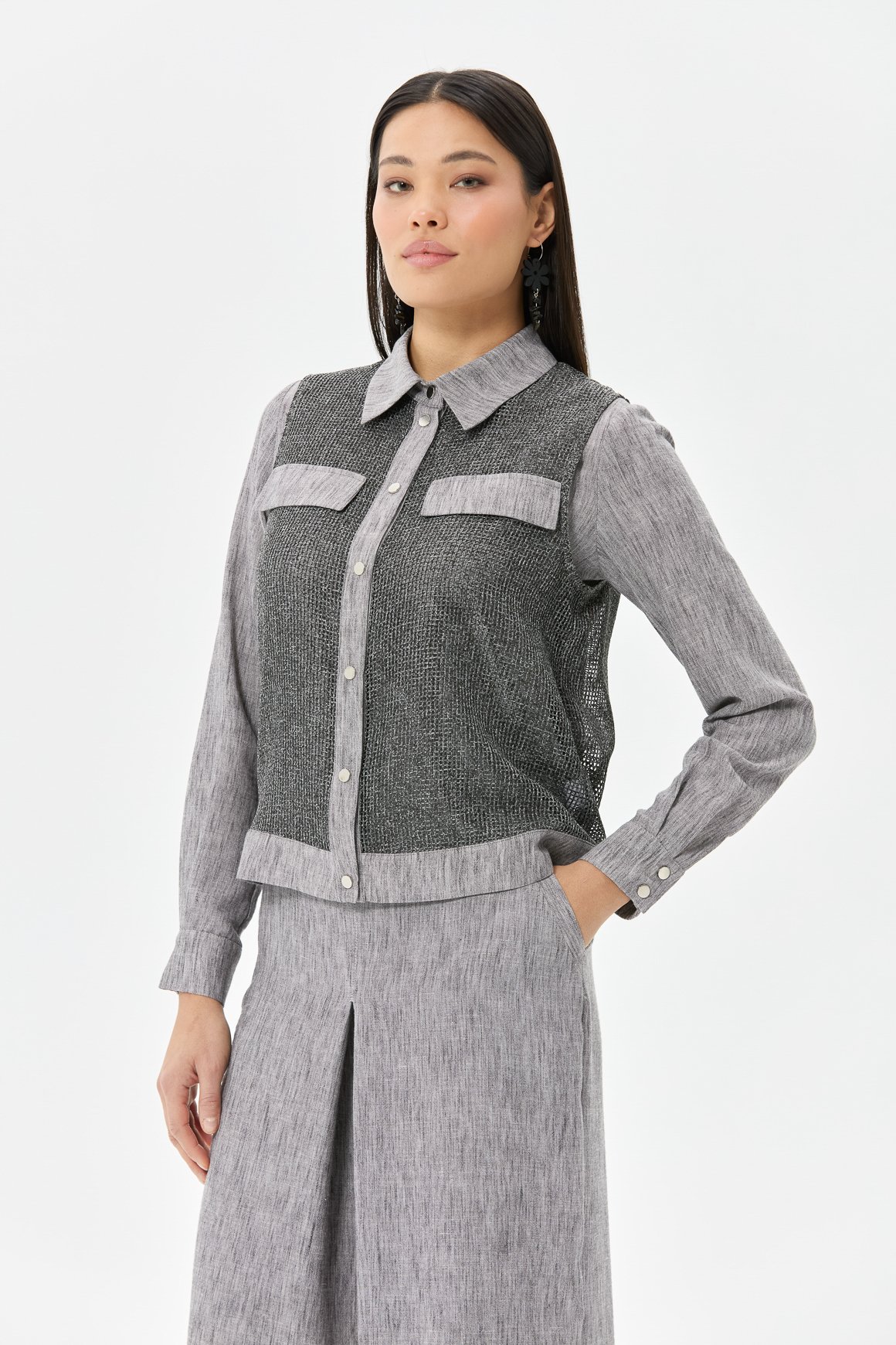 File Ceketli Pantolon Etekli Takım  Antrasit