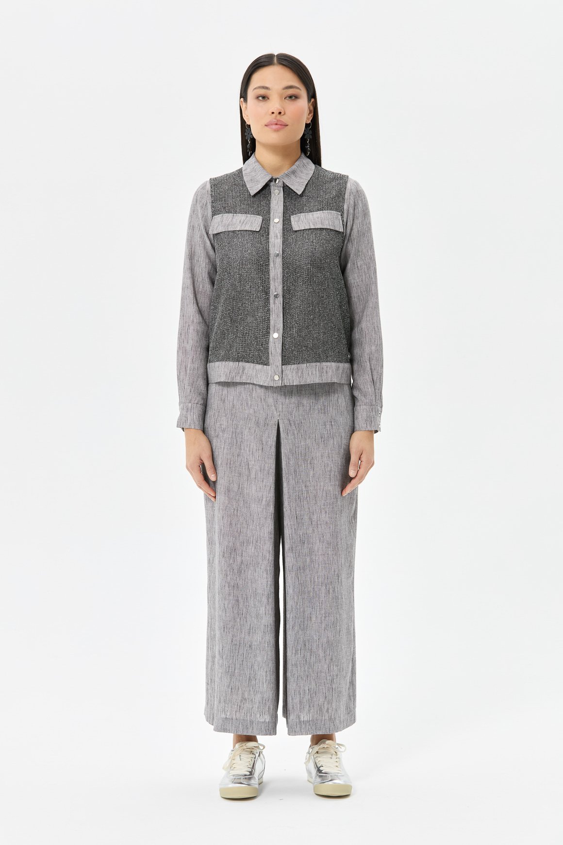 File Ceketli Pantolon Etekli Takım  Antrasit