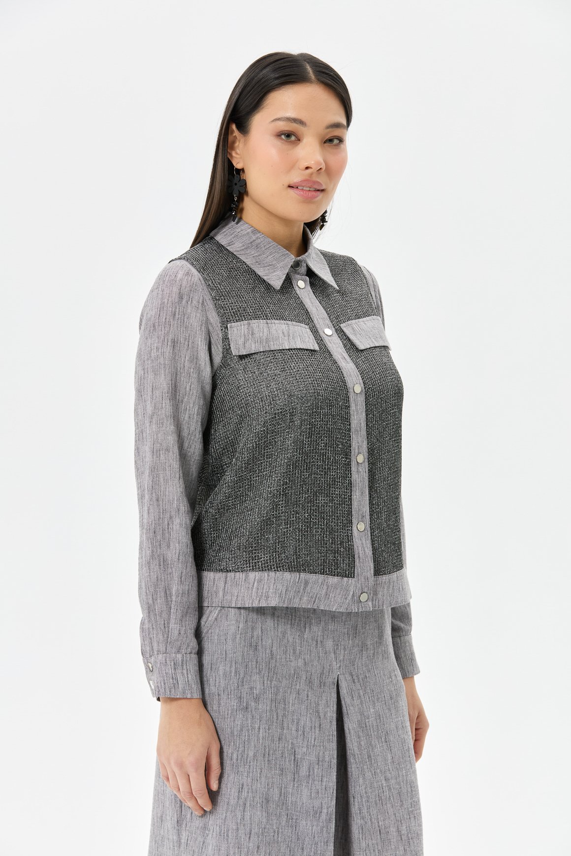 File Ceketli Pantolon Etekli Takım  Antrasit