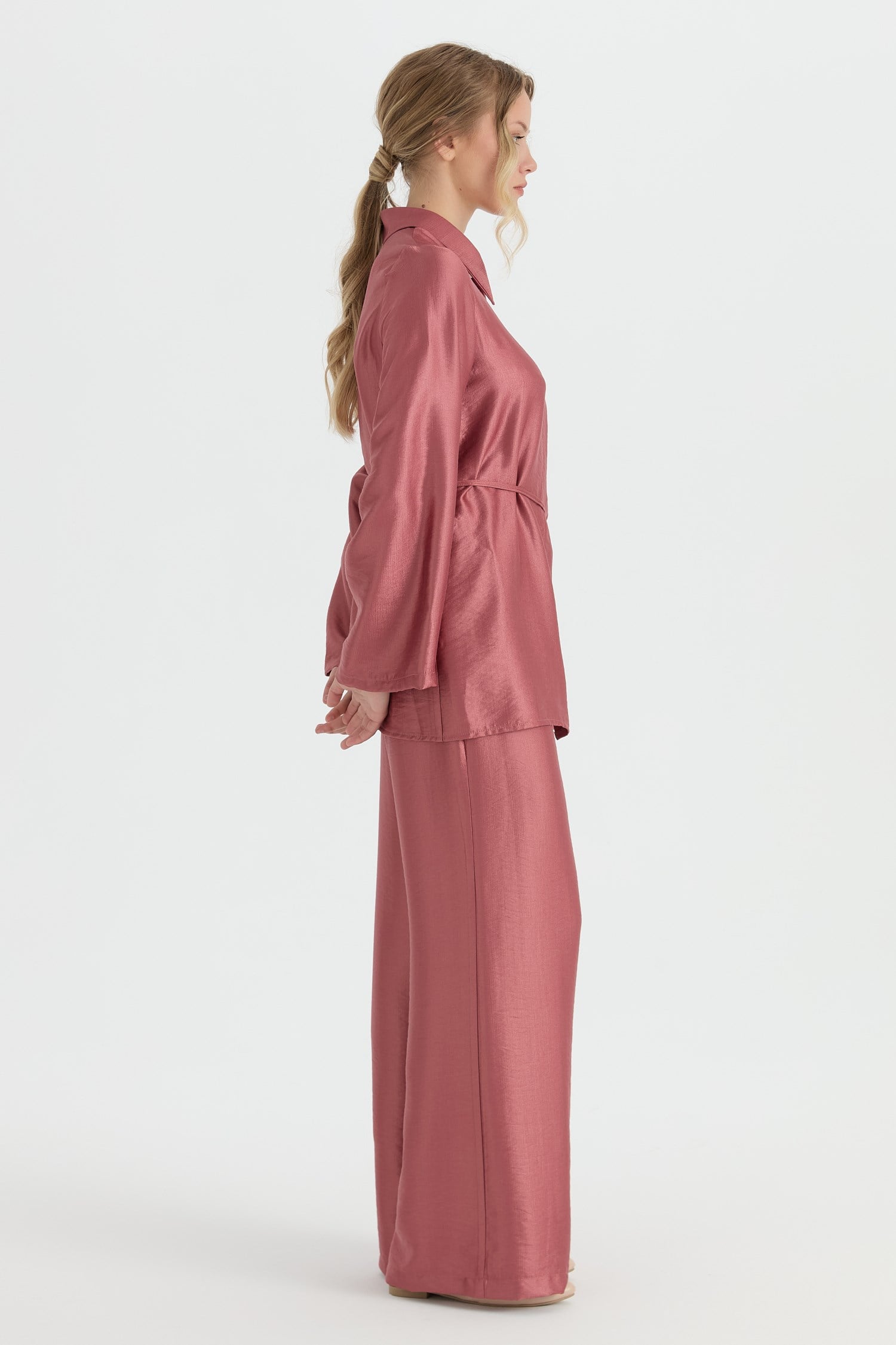 Leya Pantolonlu Takım  Gül Kurusu