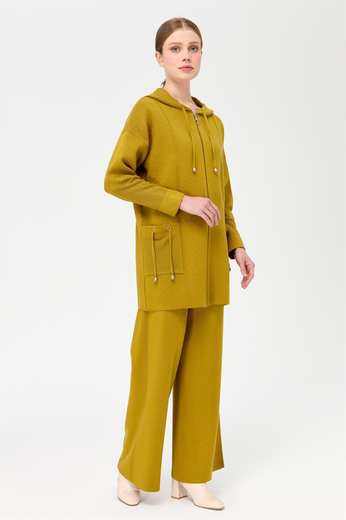 Triko Pantolonlu Takım  Fıstık Yeşili