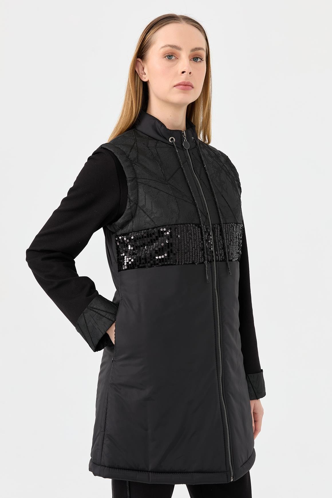 Önü Payet Kombinli 3'lü Takım  Siyah