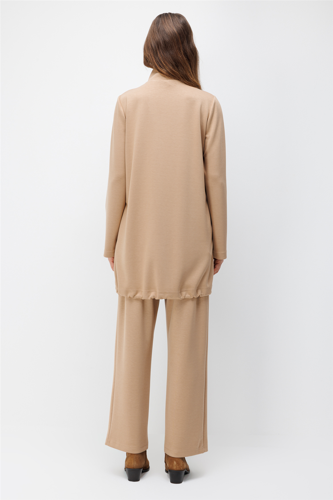 Oysh Kumaş Günlük Pantolonlu Takım  Camel