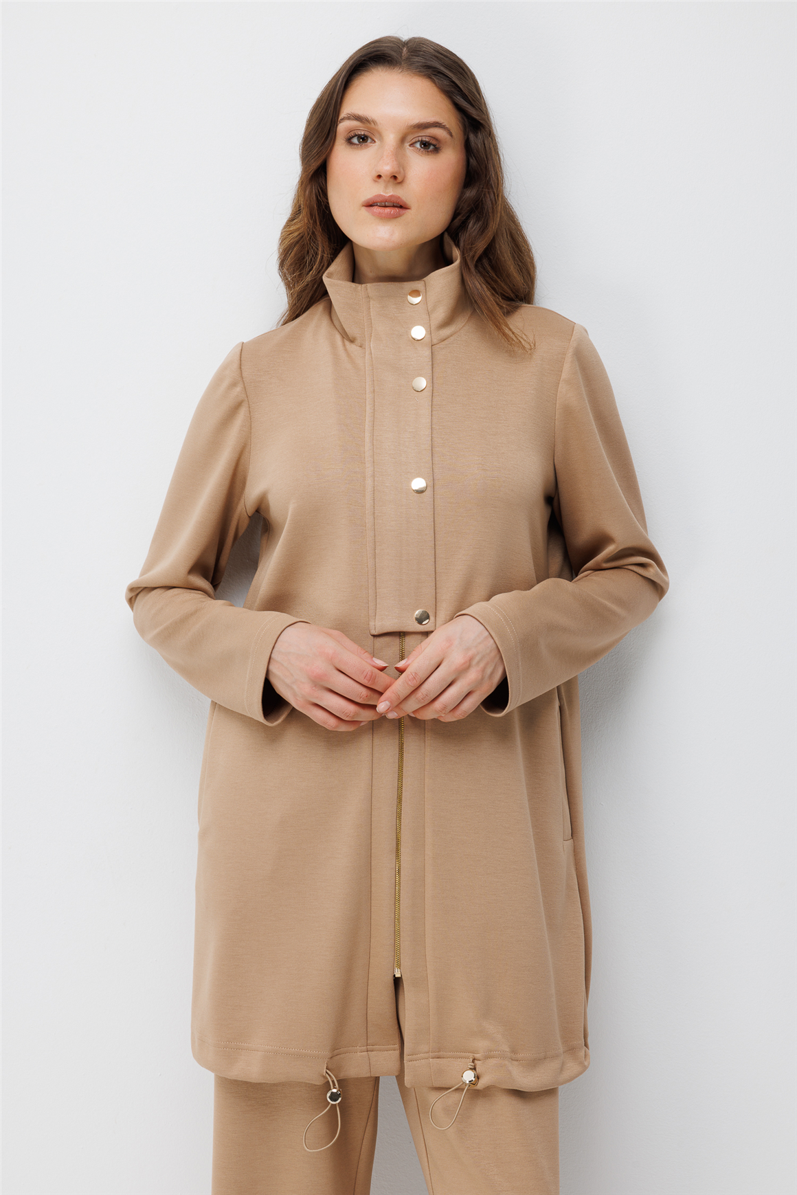 Oysh Kumaş Günlük Pantolonlu Takım  Camel