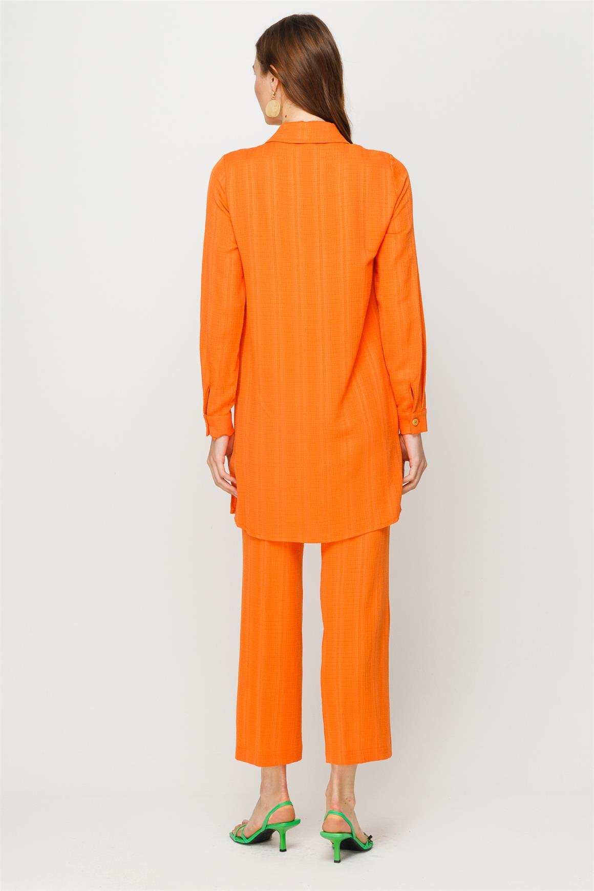 Rahat Kumaş Pantolon Tunik Takım  Oranj